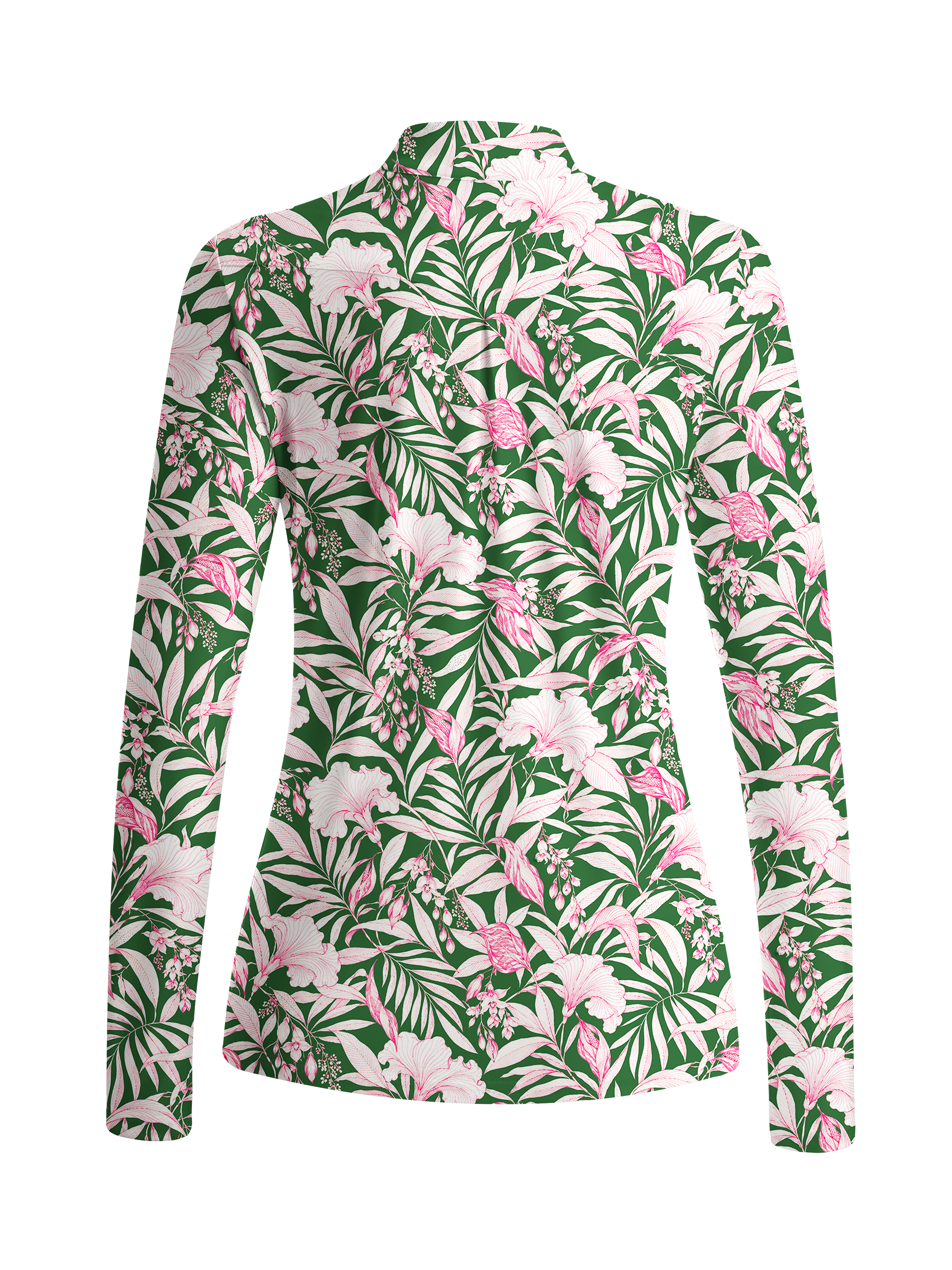 Cherryswing Women's Tropical Rainforest Floral Long Sleeve Golf Shirt
