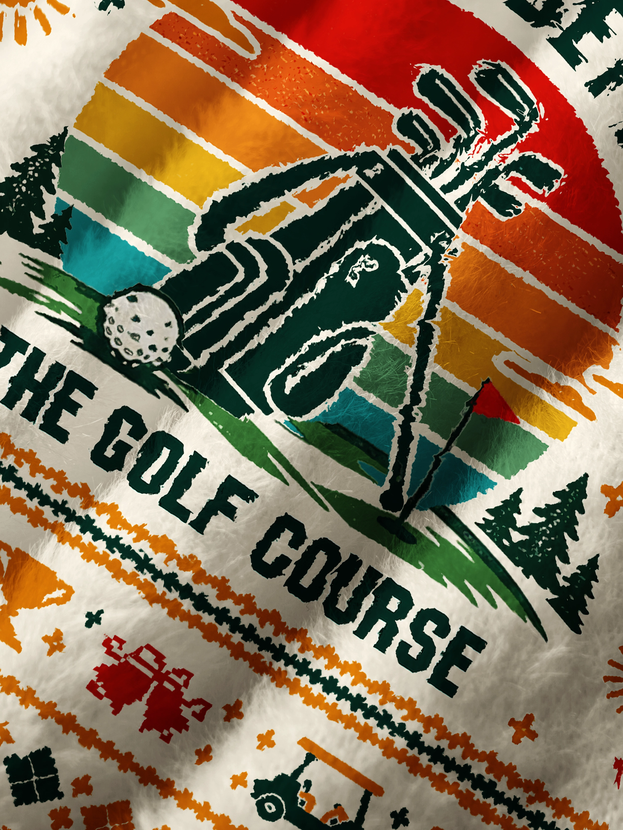Cherryswing Women's Retro Course Life Fuzzy Knit Golf Sweater