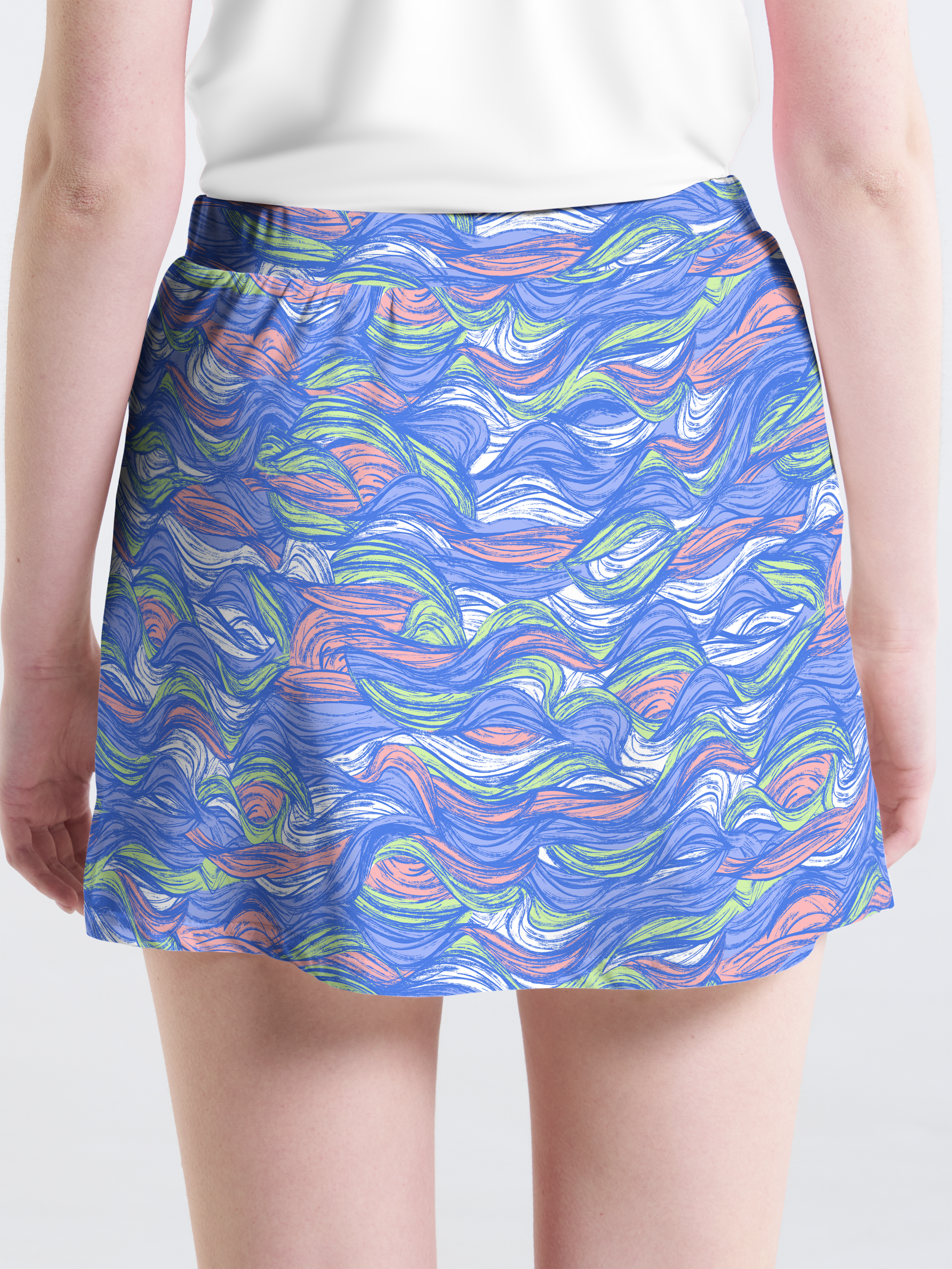Cherryswing Colored Waves Summer Golf Skort