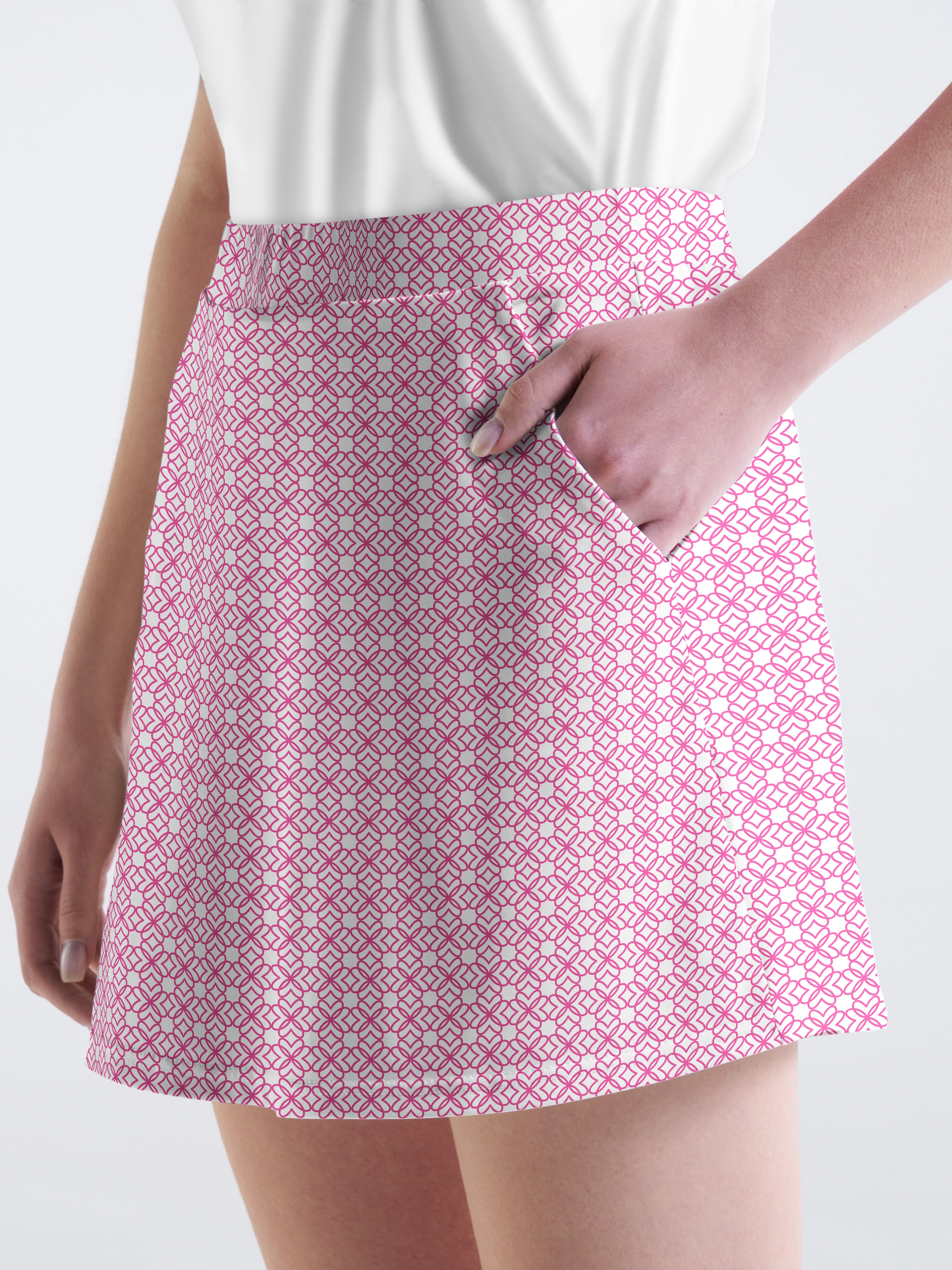 Cherryswing Geometric Pattern Golf Skort
