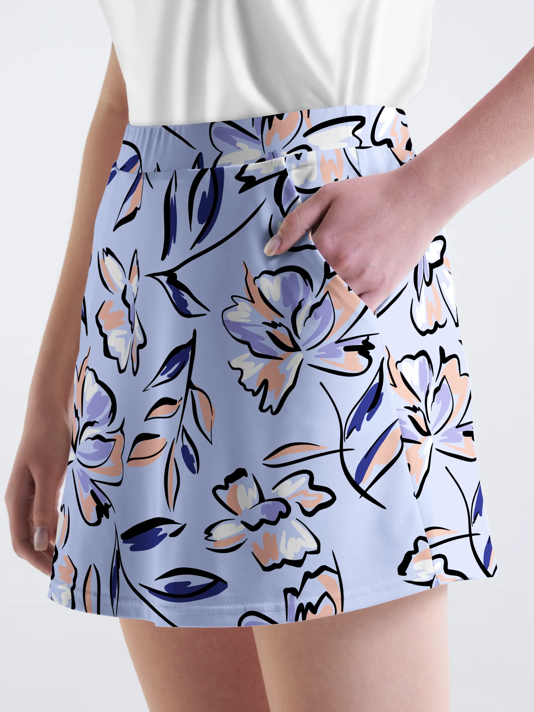 Cherryswing Lilac FloralsGolf Skort