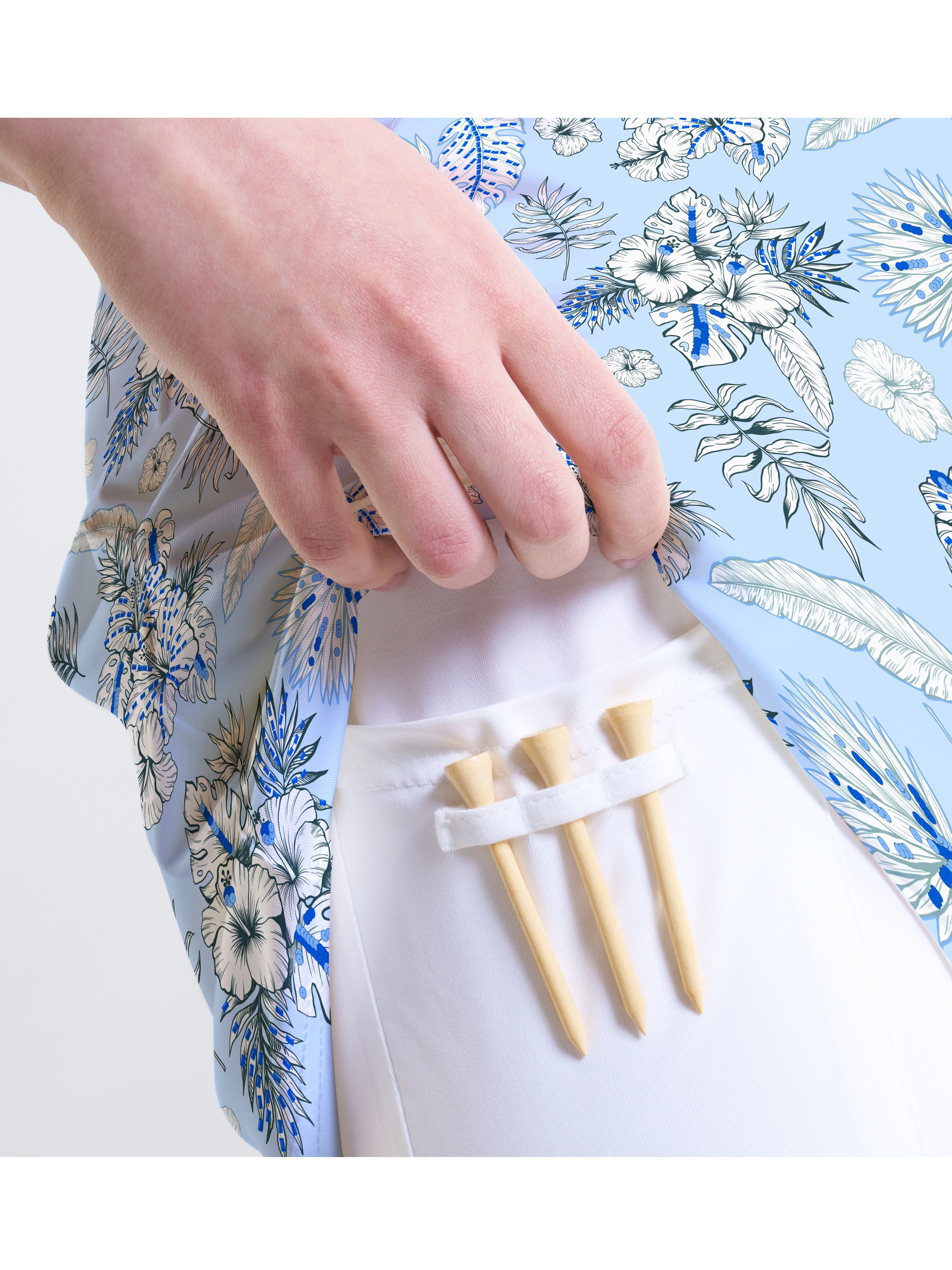 Cherryswing Blue and White Flowers Golf Skort