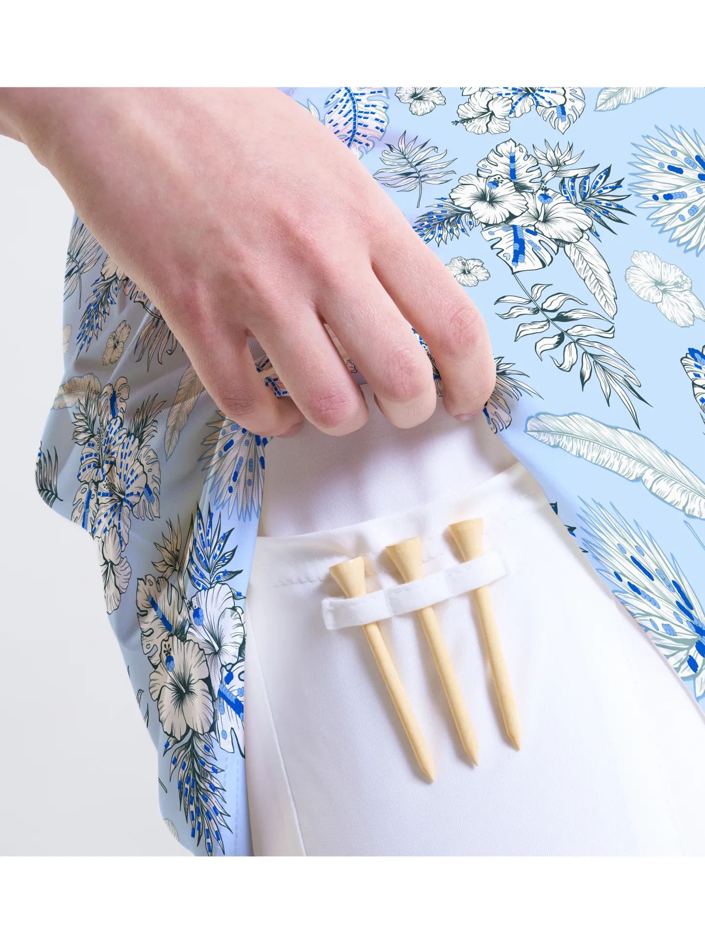 Cherryswing Blue and White Flowers Golf Skort