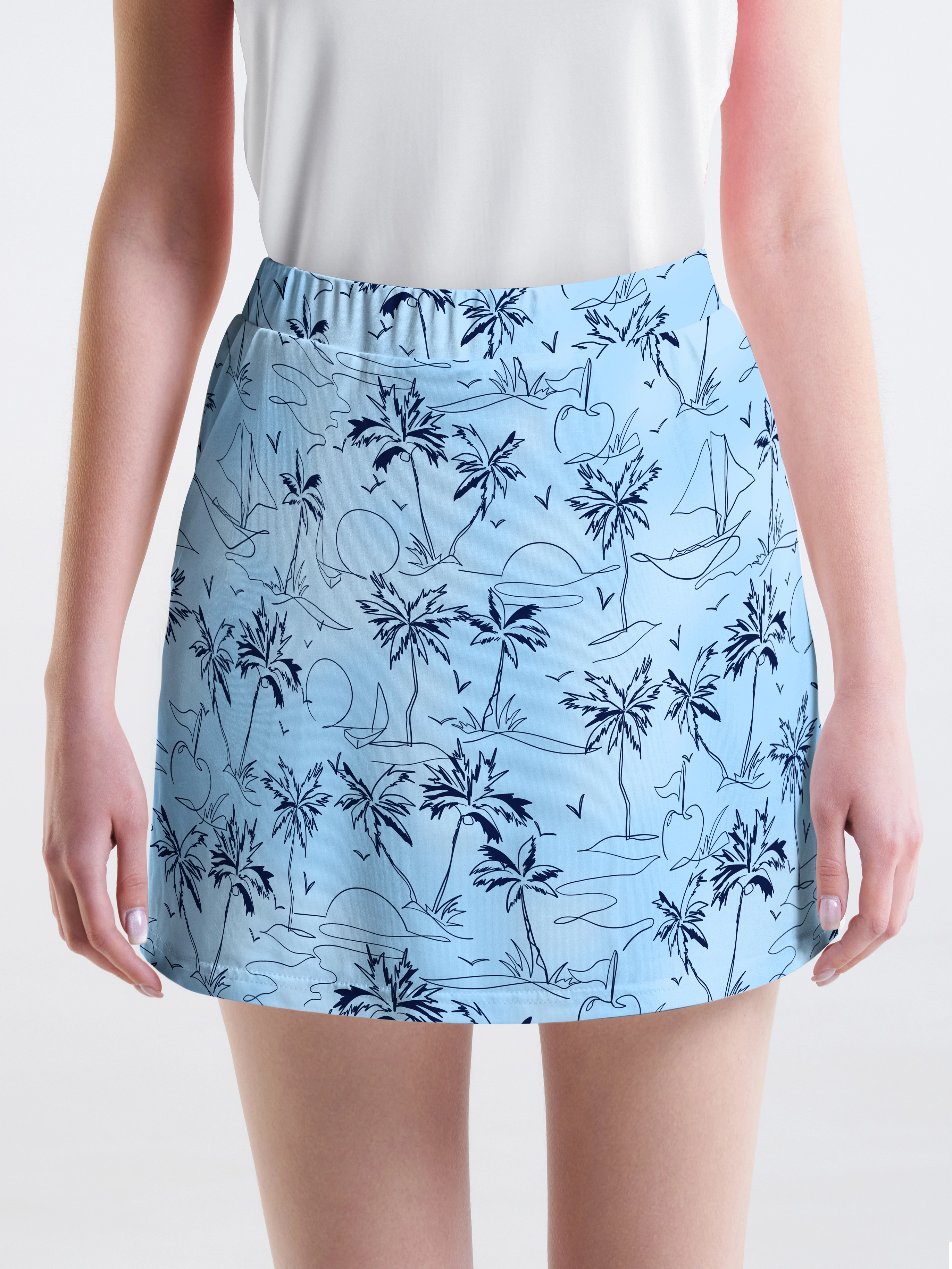 Cherryswing Coconut Trees Swaying Golf Skort
