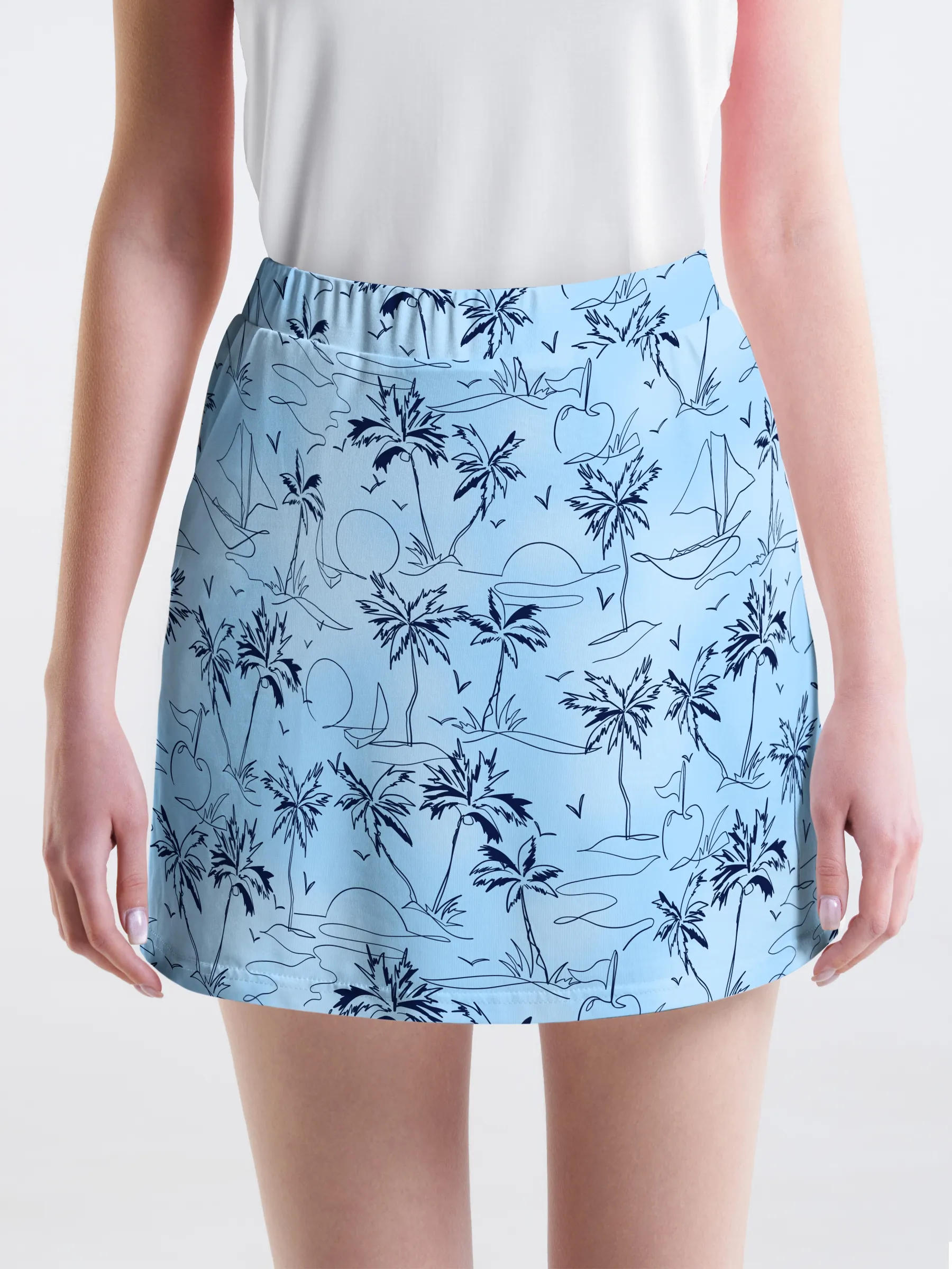 Cherryswing Coconut Trees Swaying Golf Skort