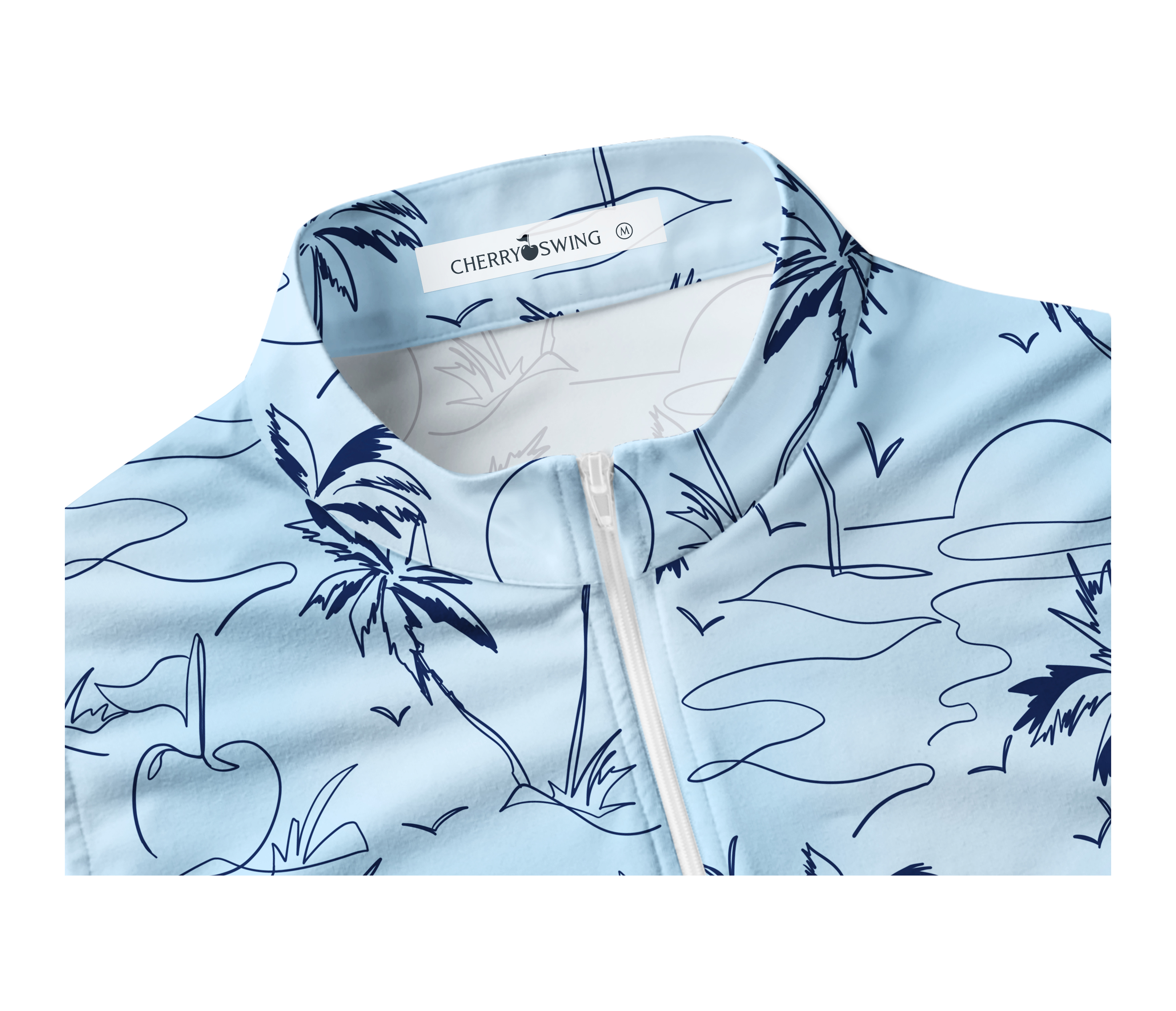 Cherryswing Women's Coconut Trees Swaying Sleeveless Golf Shirt