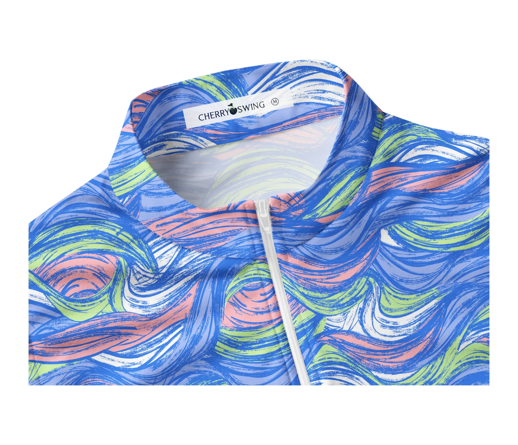 Cherryswing Women's Colored Waves Swaying Sleeveless Golf Shirt