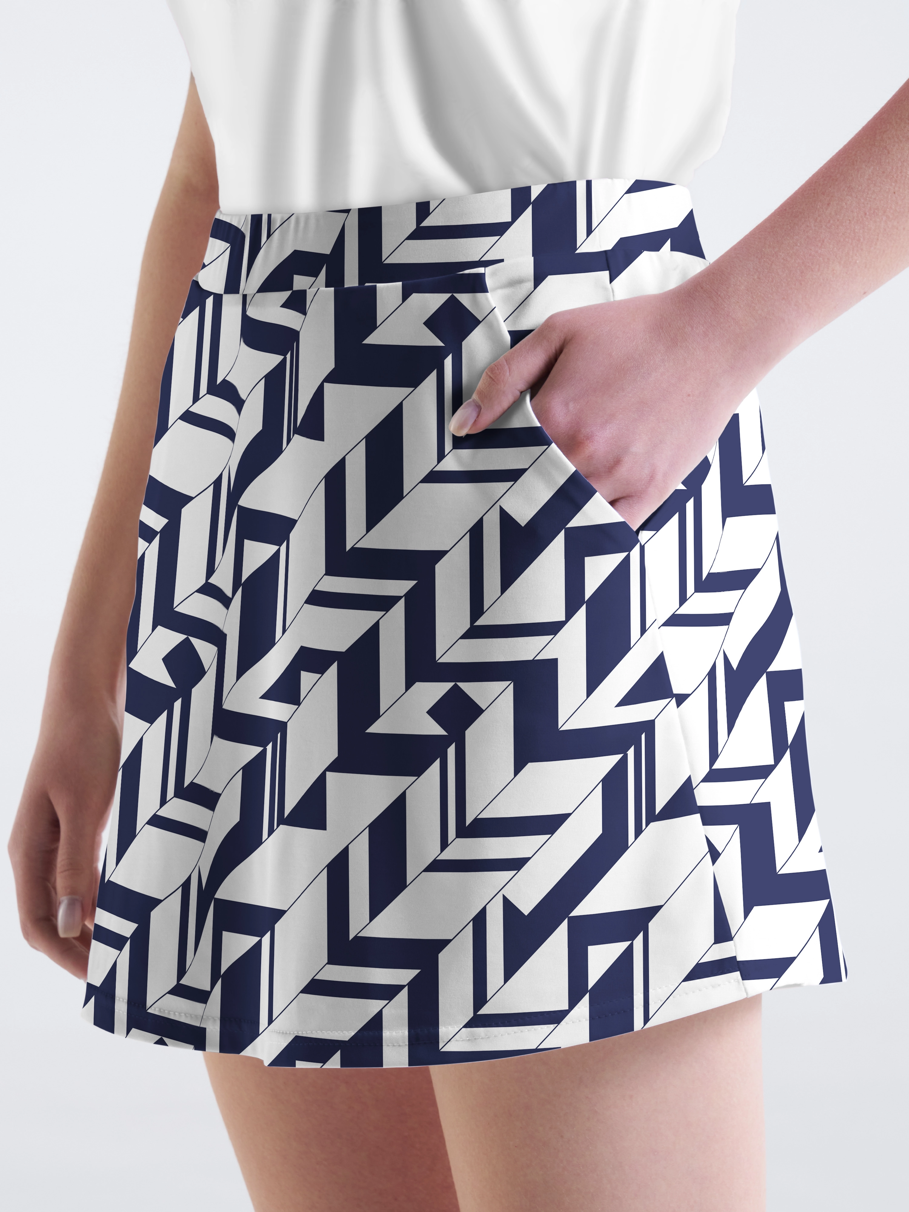Cherryswing Geometric Art Golf Skort