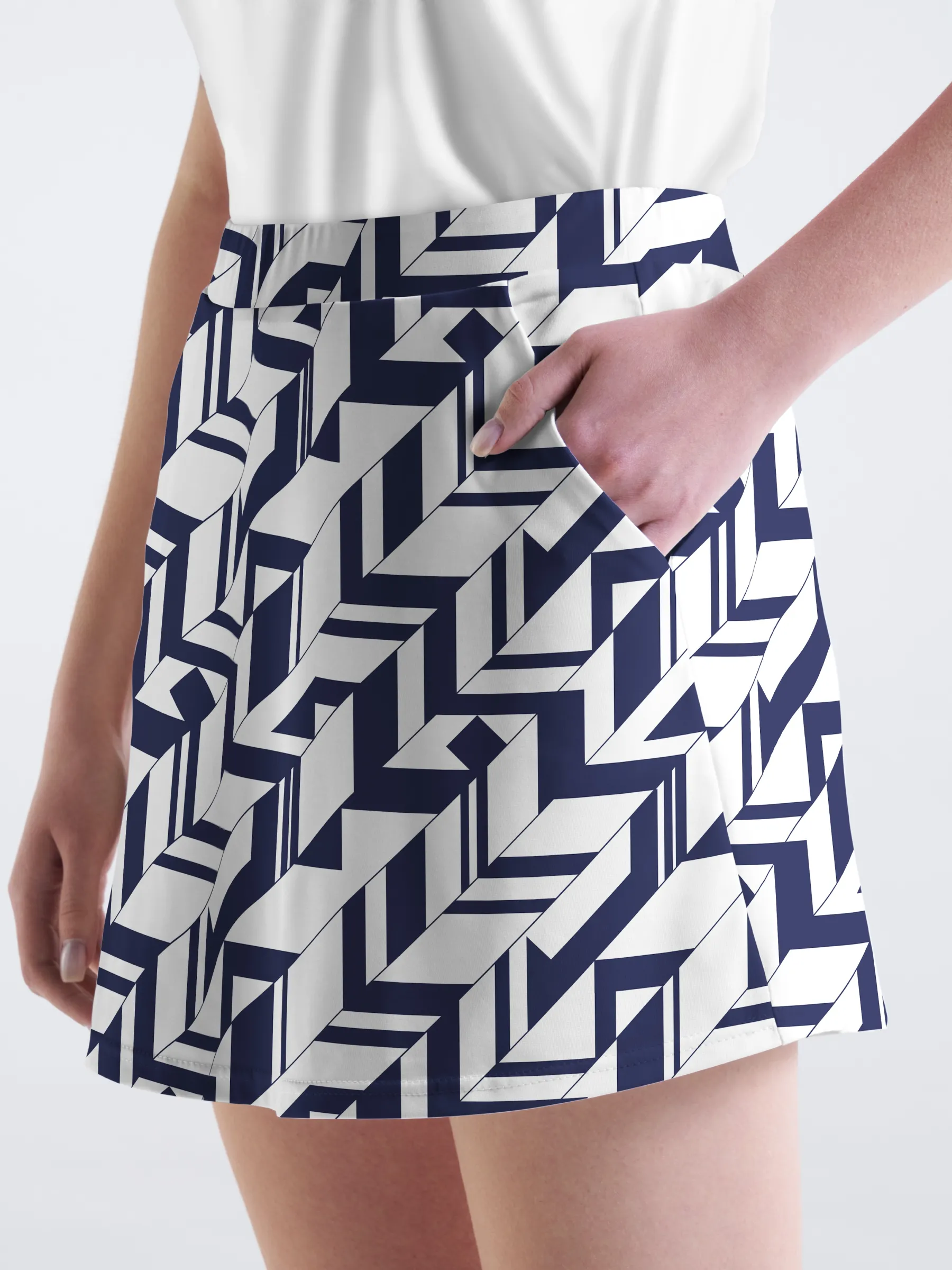 Cherryswing Geometric Art Golf Skort