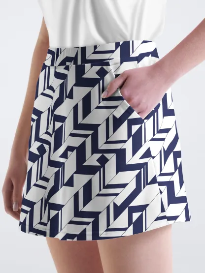 Cherryswing Geometric Art Golf Skort