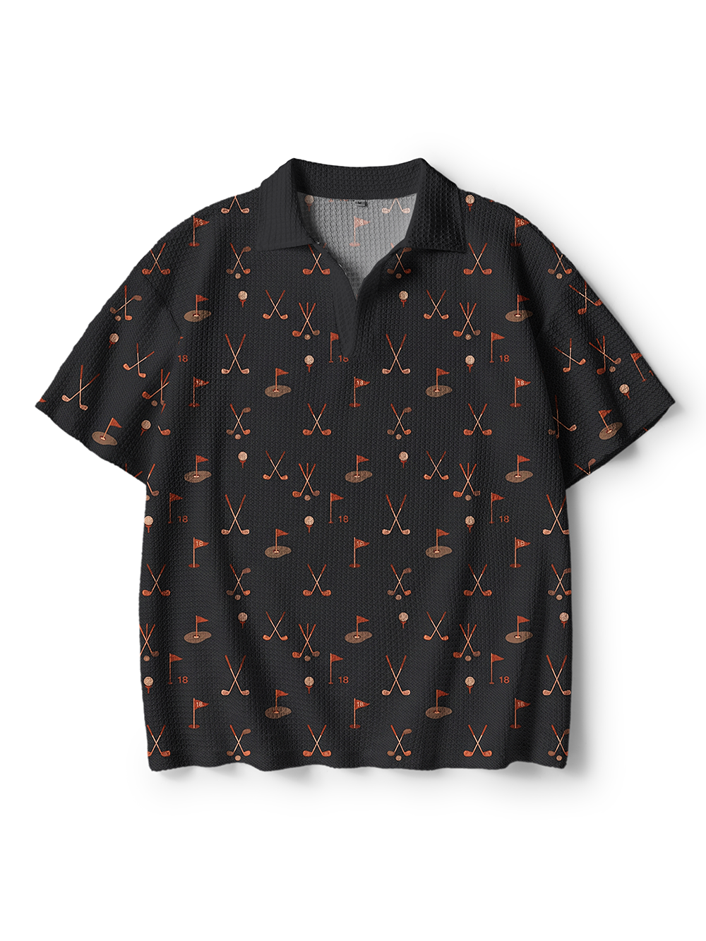 Cherryswing Copper Fairway Men's Crochet Knit Polo Shirt