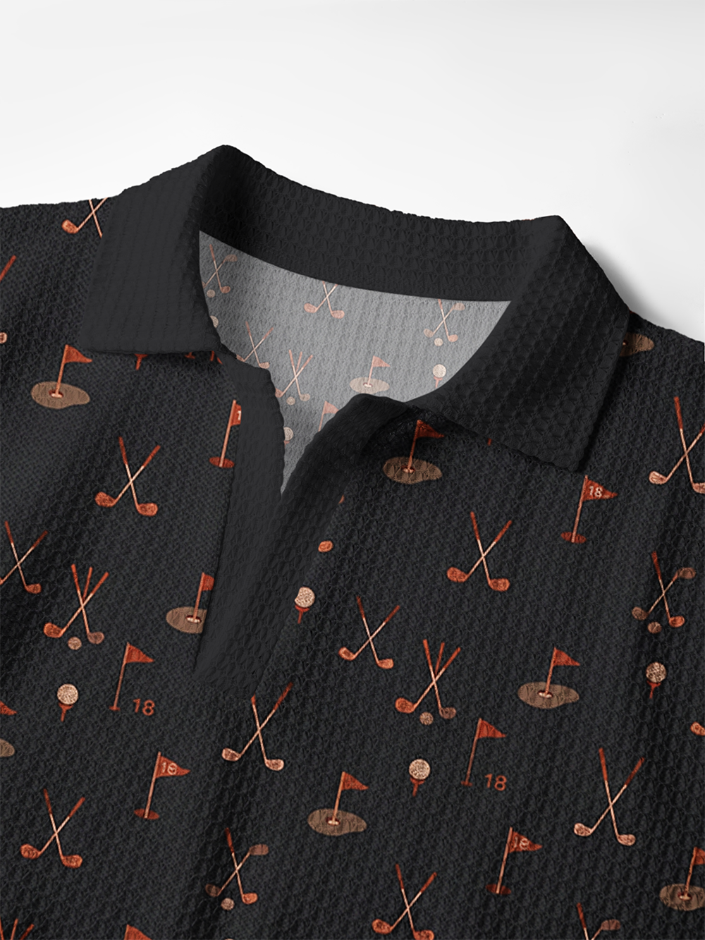 Cherryswing Copper Fairway Men's Crochet Knit Polo Shirt