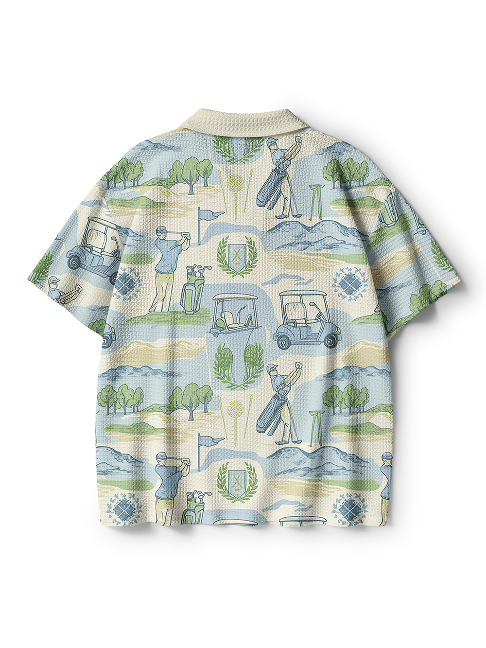 Cherryswing Course Toile Men's Crochet Knit Polo Shirt