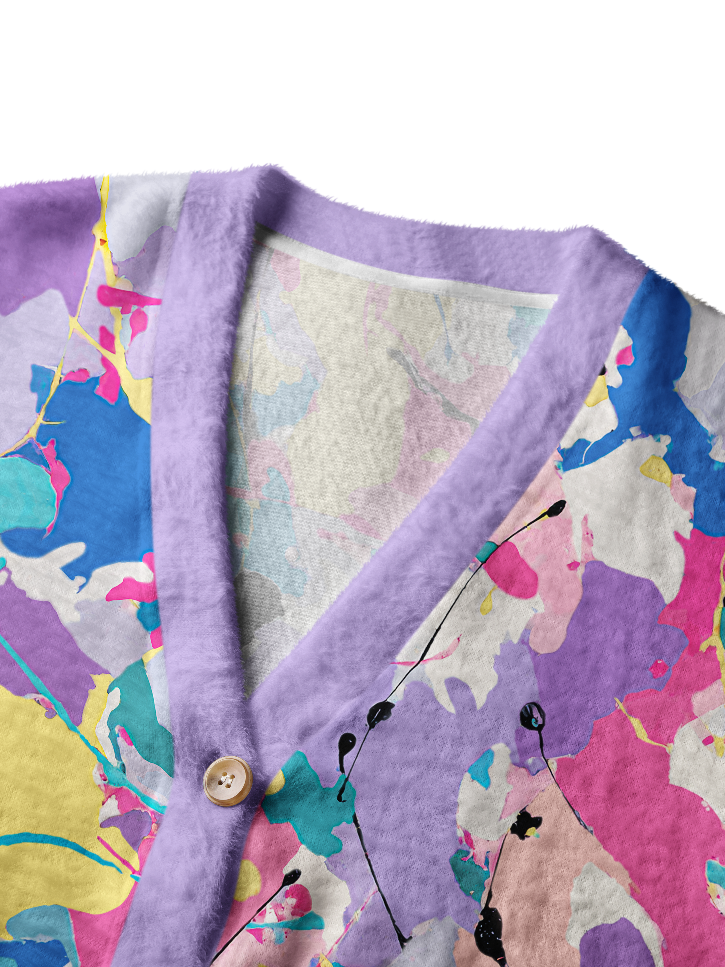 Cherryswing Women's Art Stroke Pattern Golf Cardigan