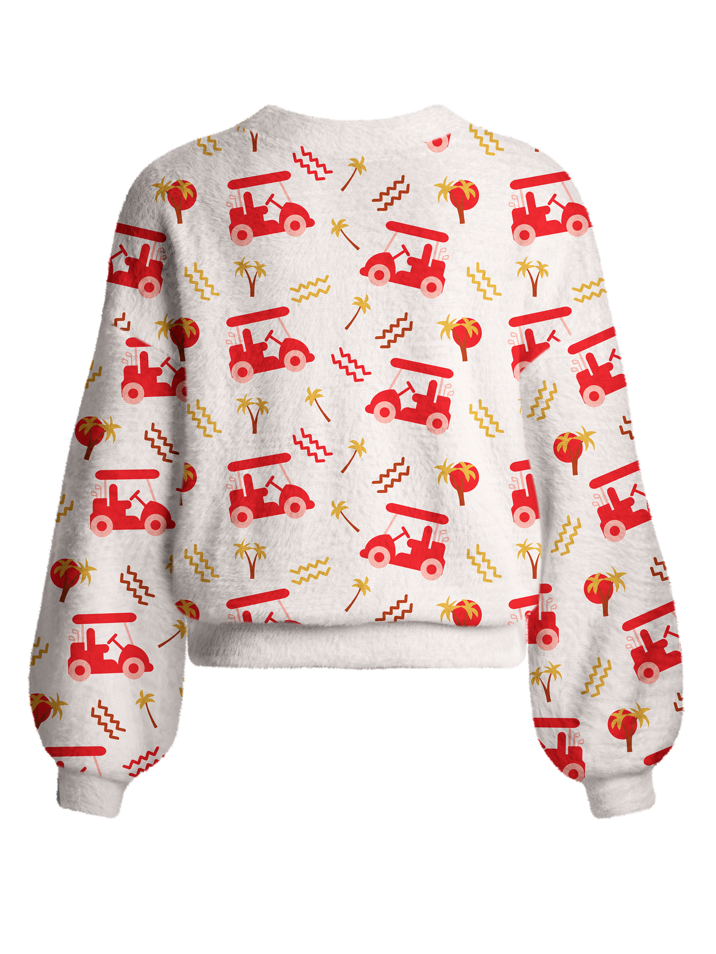 Cherryswing Women's Cart Cruise Fuzzy Knit Golf Cardigan