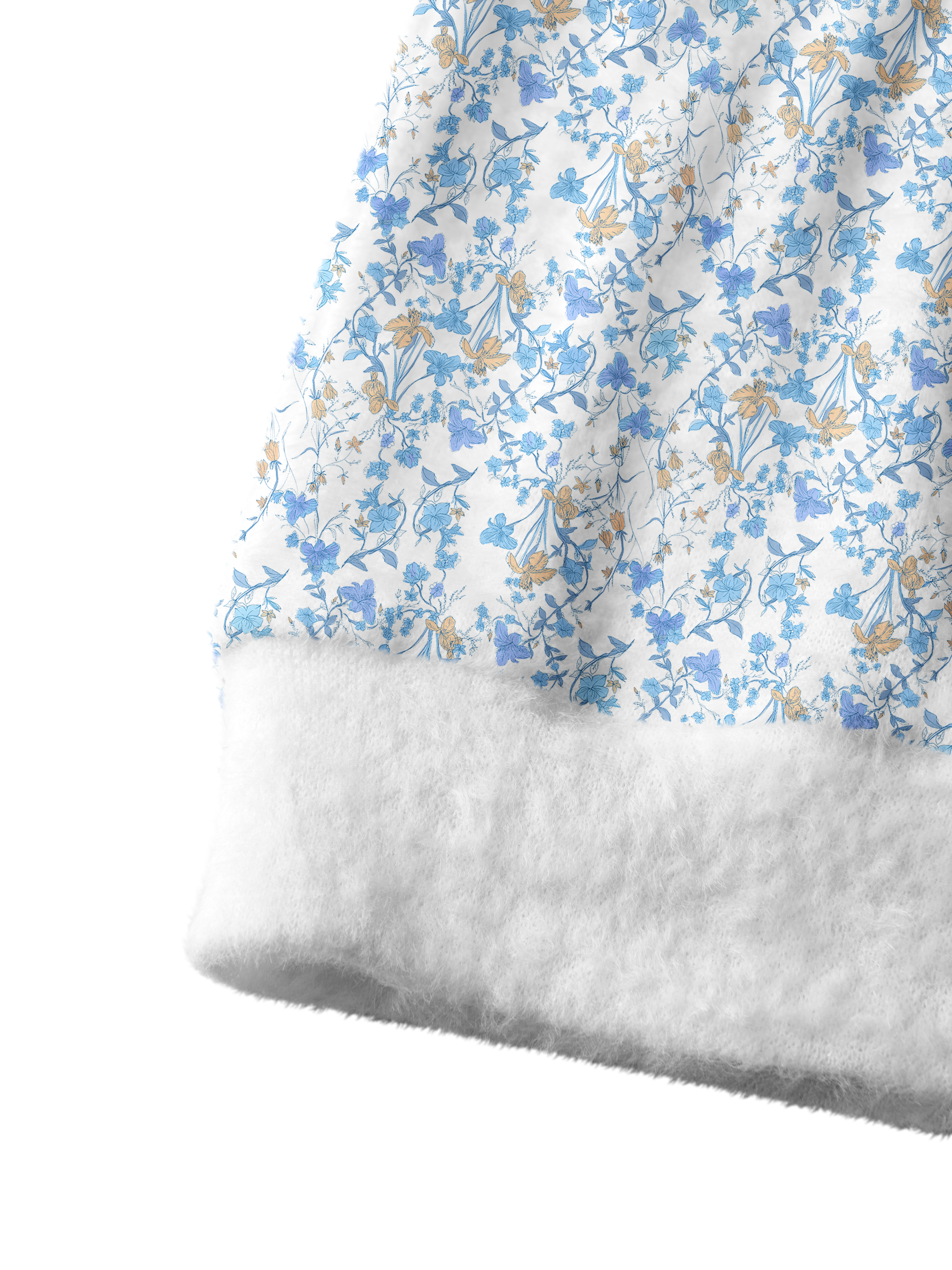 Cherryswing Women's Blue Garden Fuzzy Knit Golf Cardigan