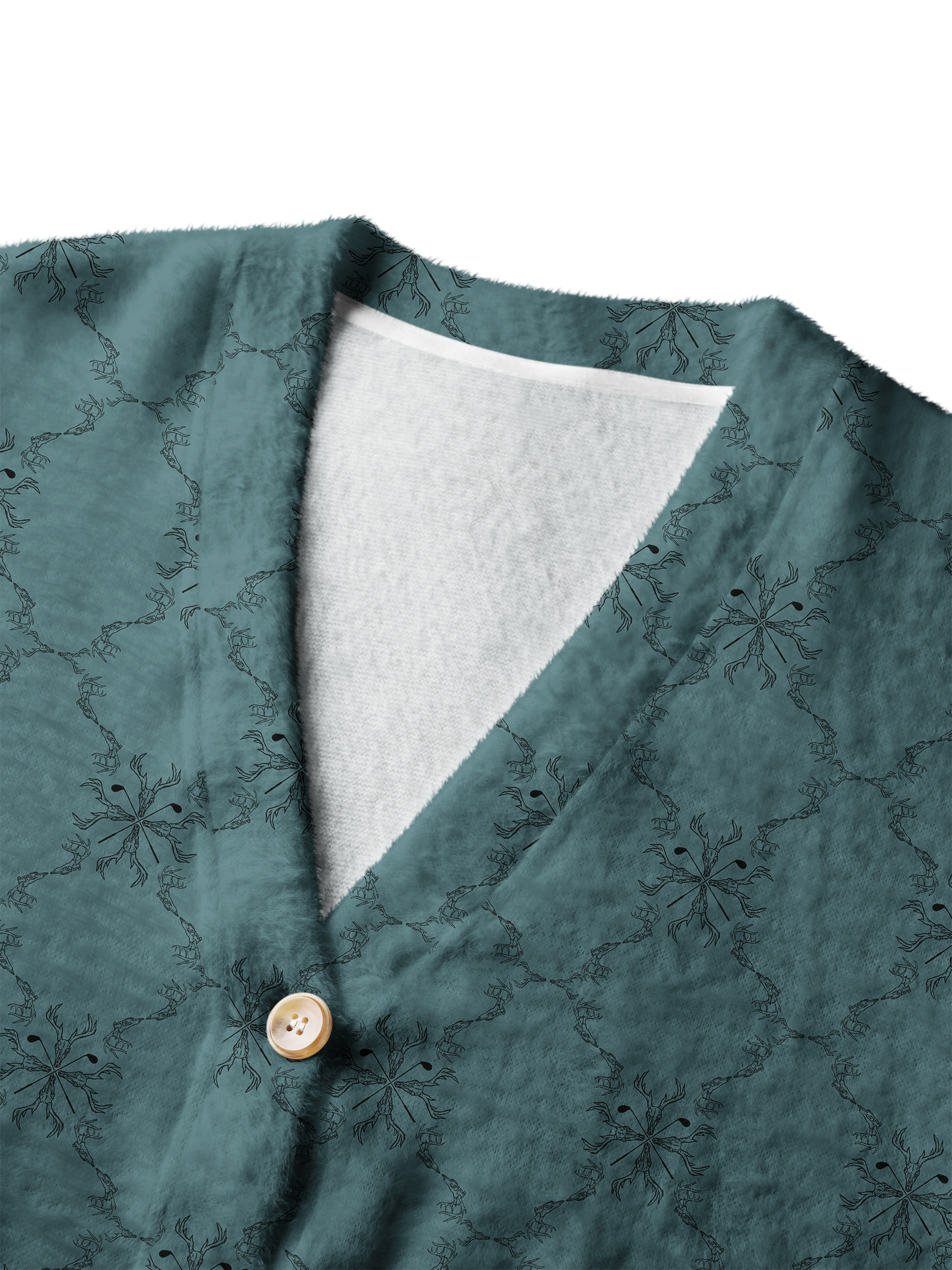 Cherryswing Women's Cross Club Geo Fuzzy Knit Golf Cardigan