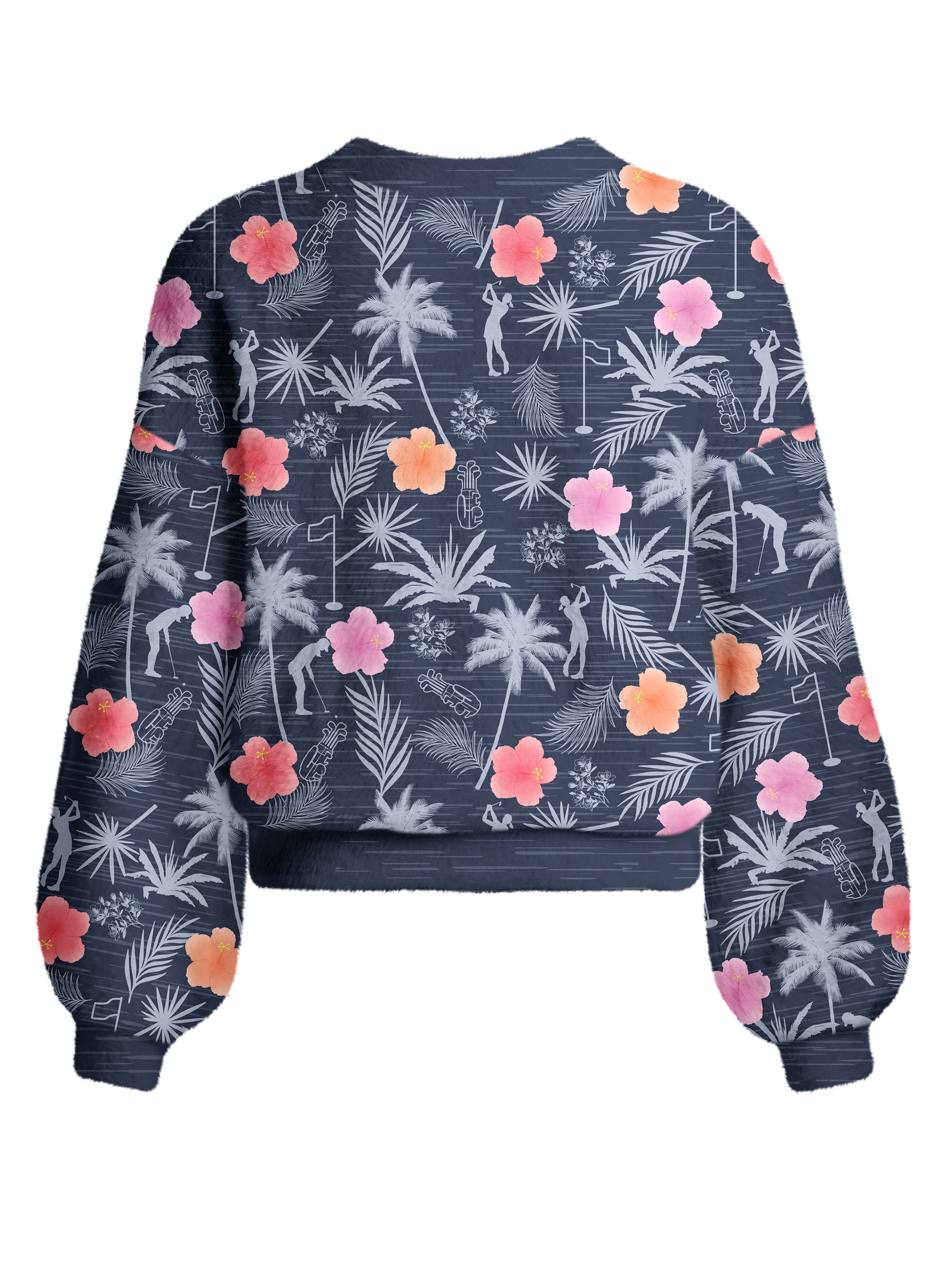 Cherryswing Women's Tropical Fairway Fuzzy Knit Golf Cardigan