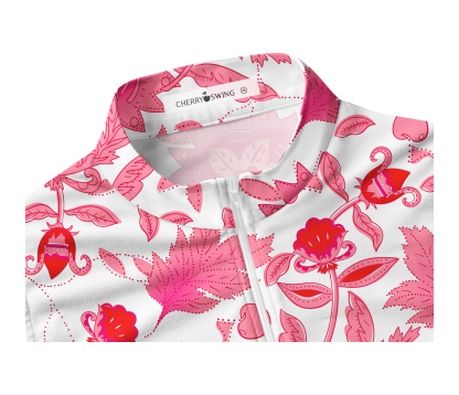 Cherryswing Women's Pink Botanical Sleeveless Golf Shirt