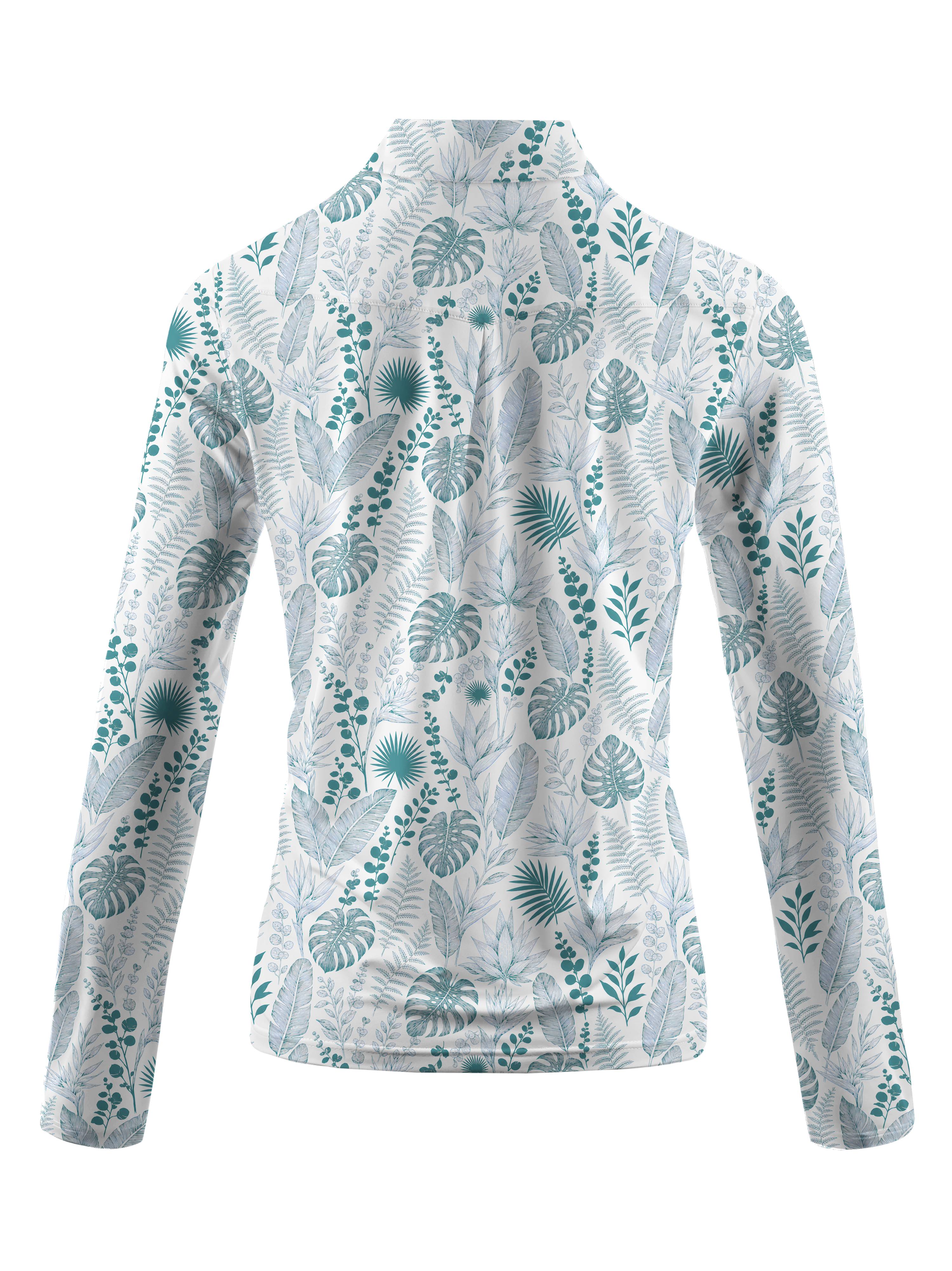 Cherryswing Women's Tropical Leaf Long Sleeve Golf Shirt