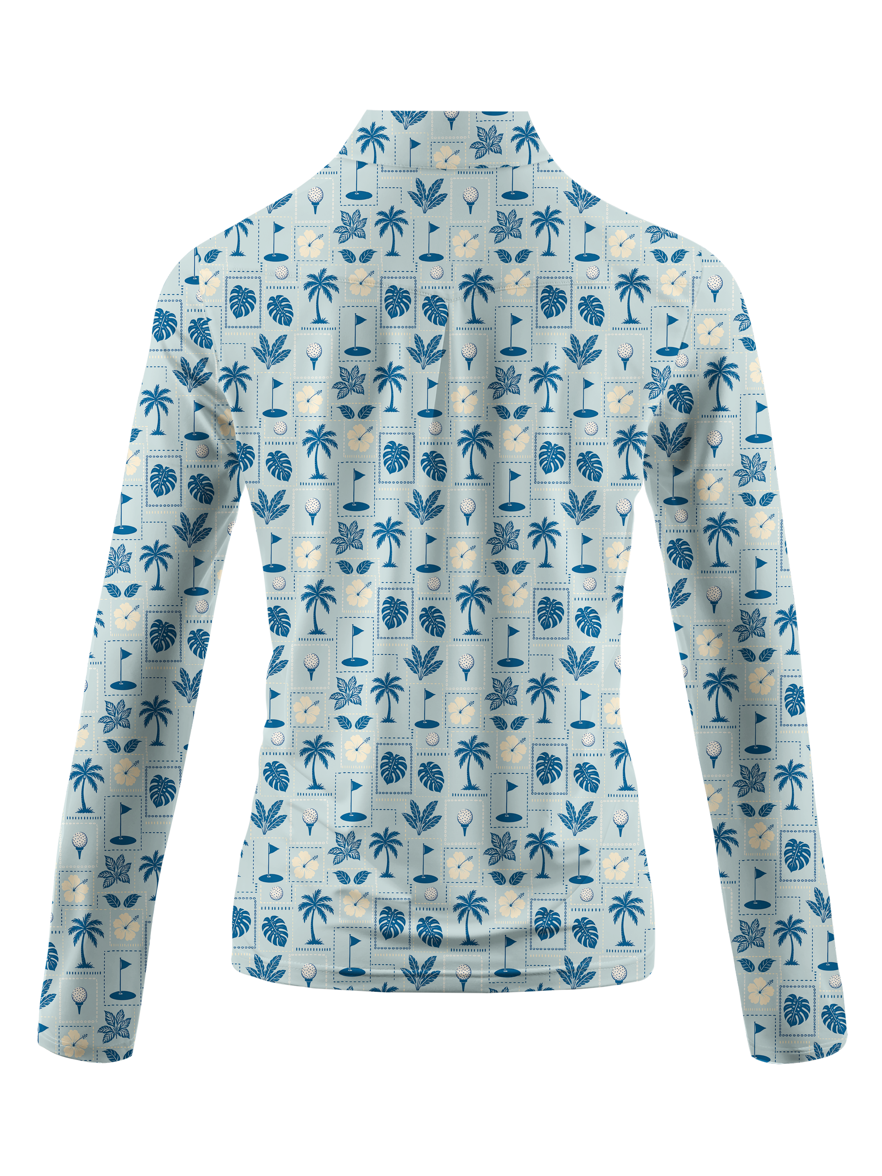 Cherryswing Women's Tropic Grid Long Sleeve Golf Shirt