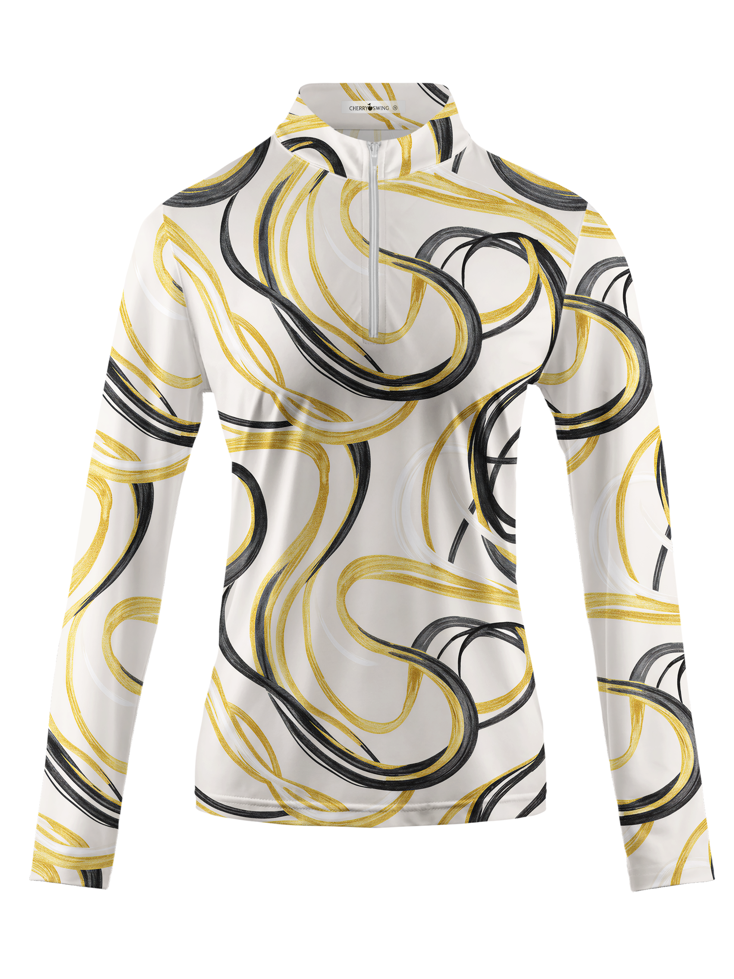 Cherryswing Women's Gilded Ink Flow Long Sleeve Golf Shirt