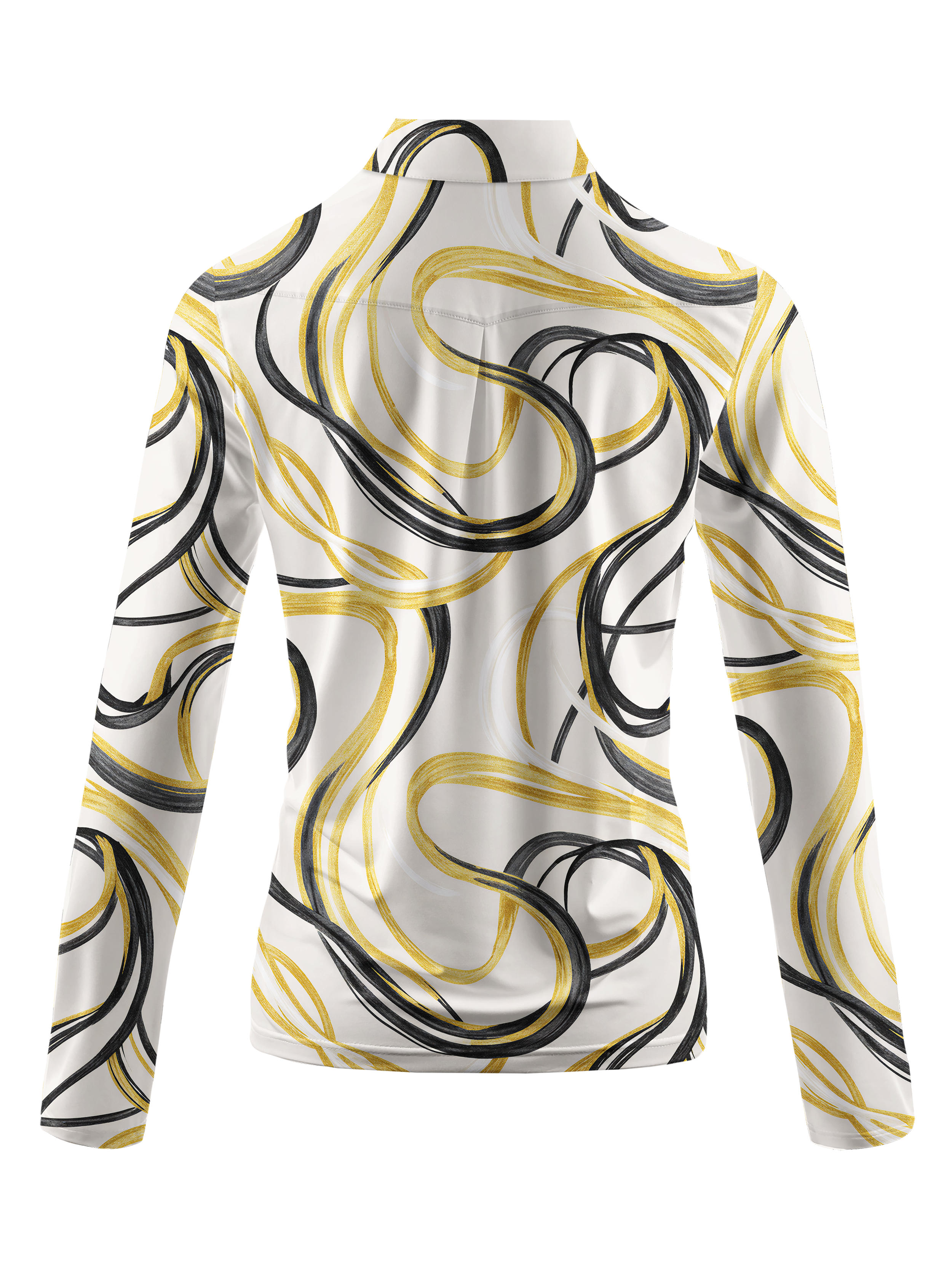 Cherryswing Women's Gilded Ink Flow Long Sleeve Golf Shirt