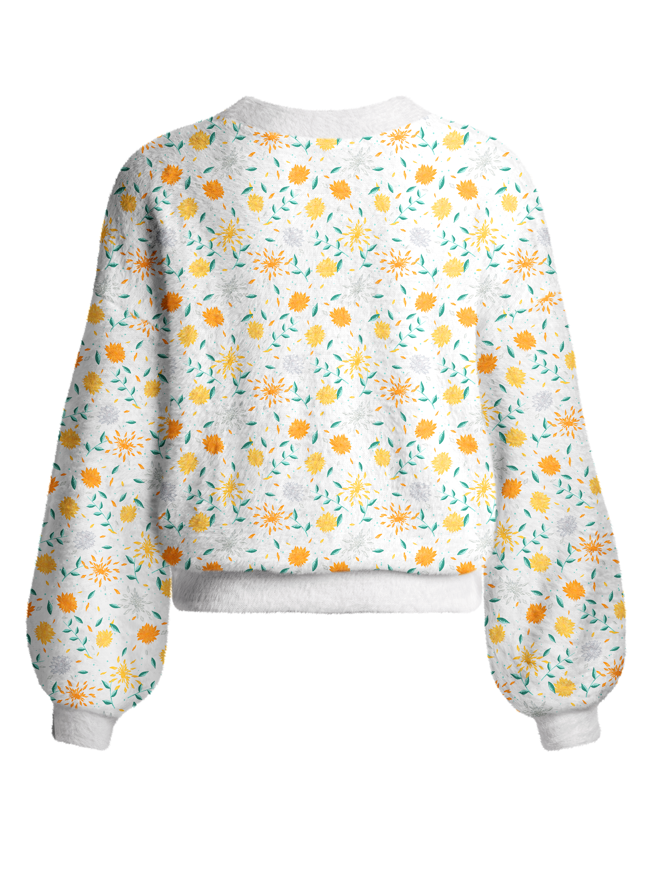 Cherryswing Women's Sunburst Meadow Fuzzy Knit Golf Cardigan