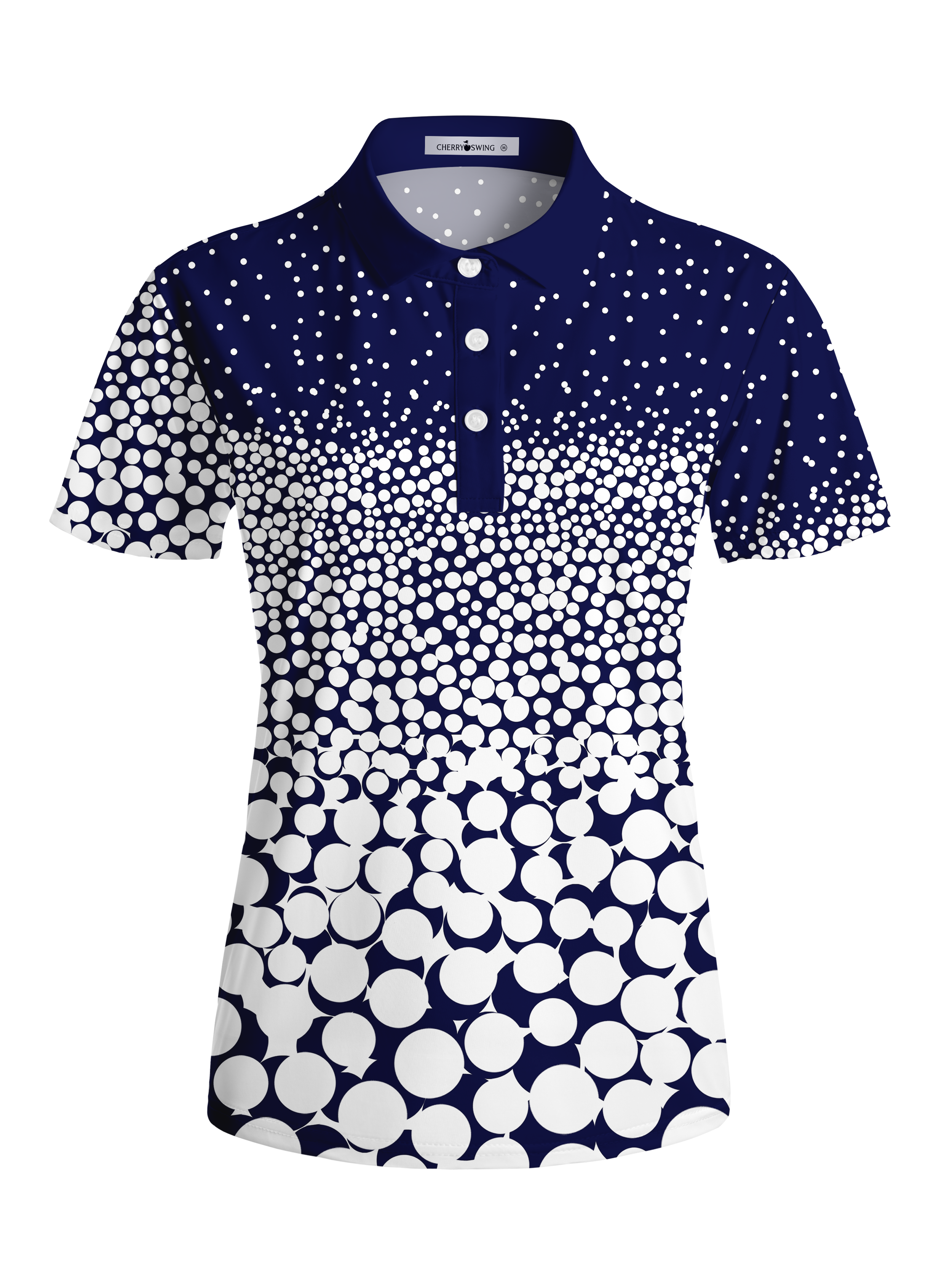Cherryswing Women's Halftone Dots Short Sleeve Golf Shirt