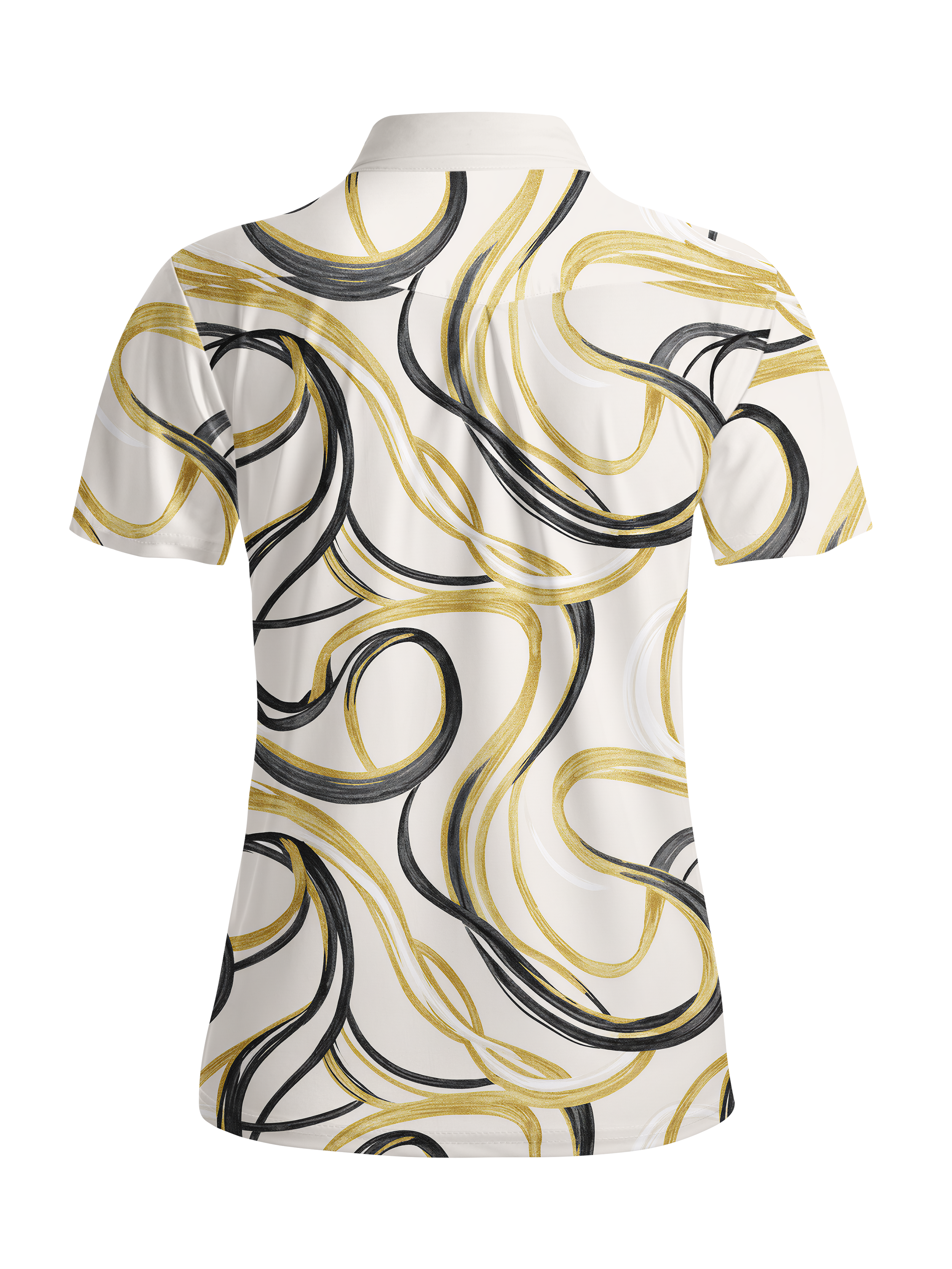 Cherryswing Women's Gilded Ink Swirl Short Sleeve Golf Shirt