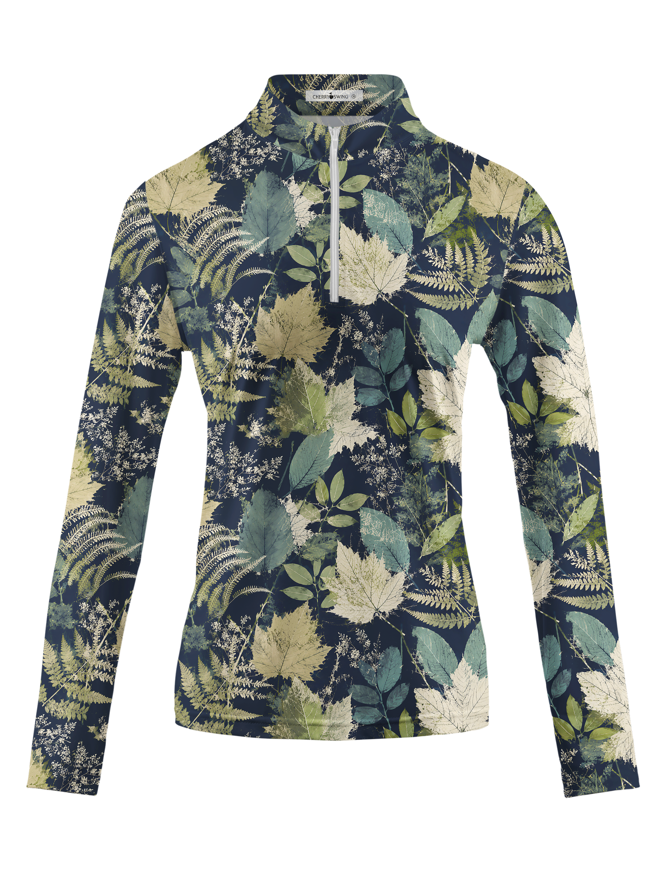 Cherryswing Women's Botanical Specimen Long Sleeve Golf Shirt