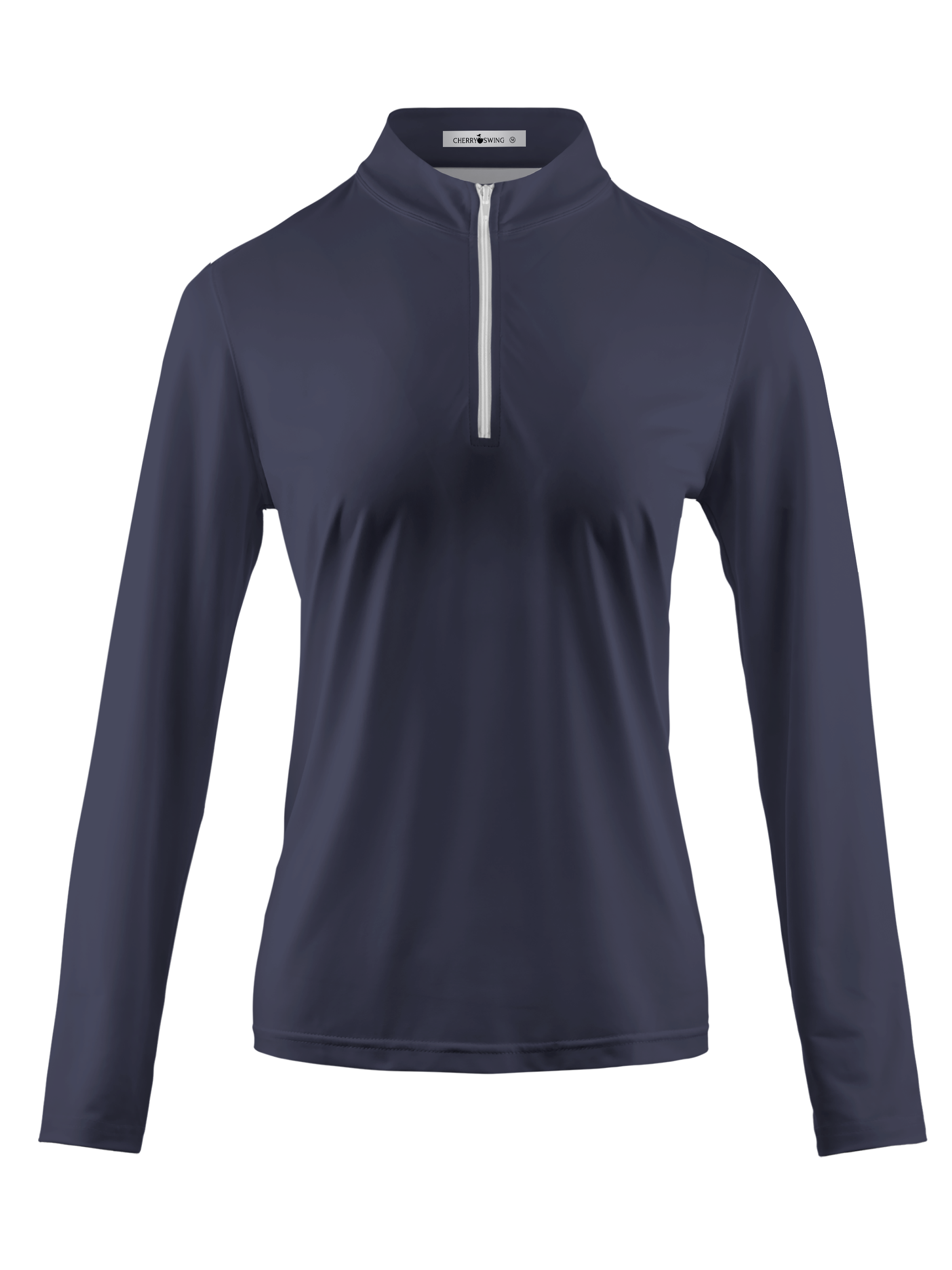 Cherryswing Women's Gradient Color FlowersLong Sleeve Golf Polo