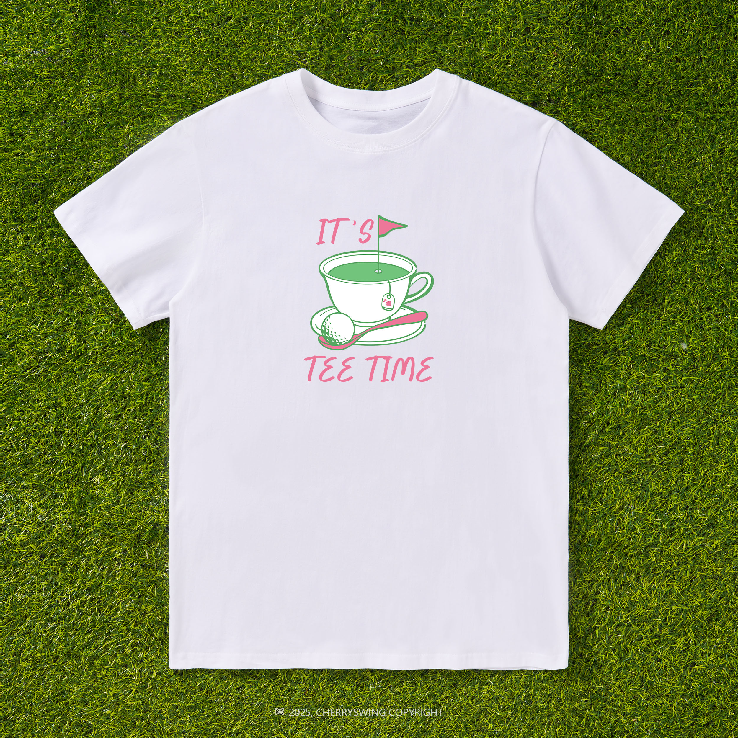 Cherryswing It's Tee Time Pattern White T-Shirt