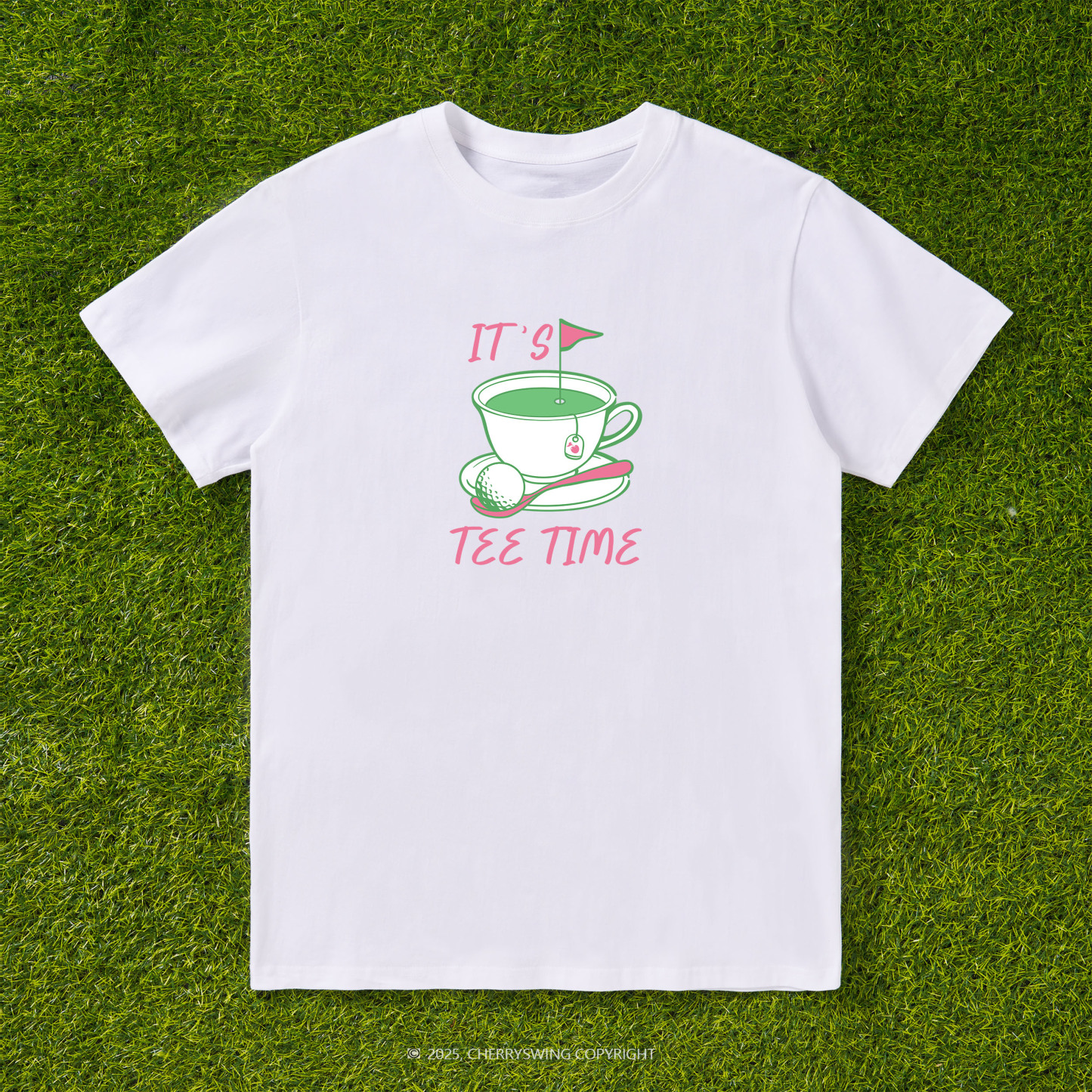 Cherryswing It's Tee Time Pattern White T-Shirt
