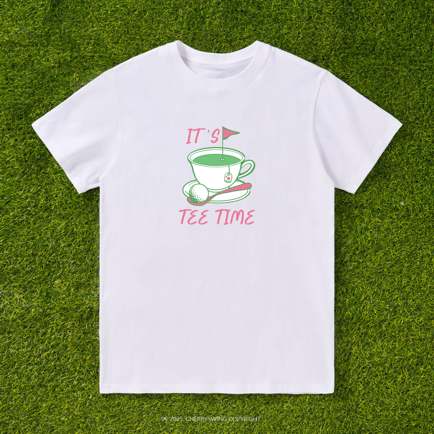 Cherryswing It's Tee Time Pattern White T-Shirt