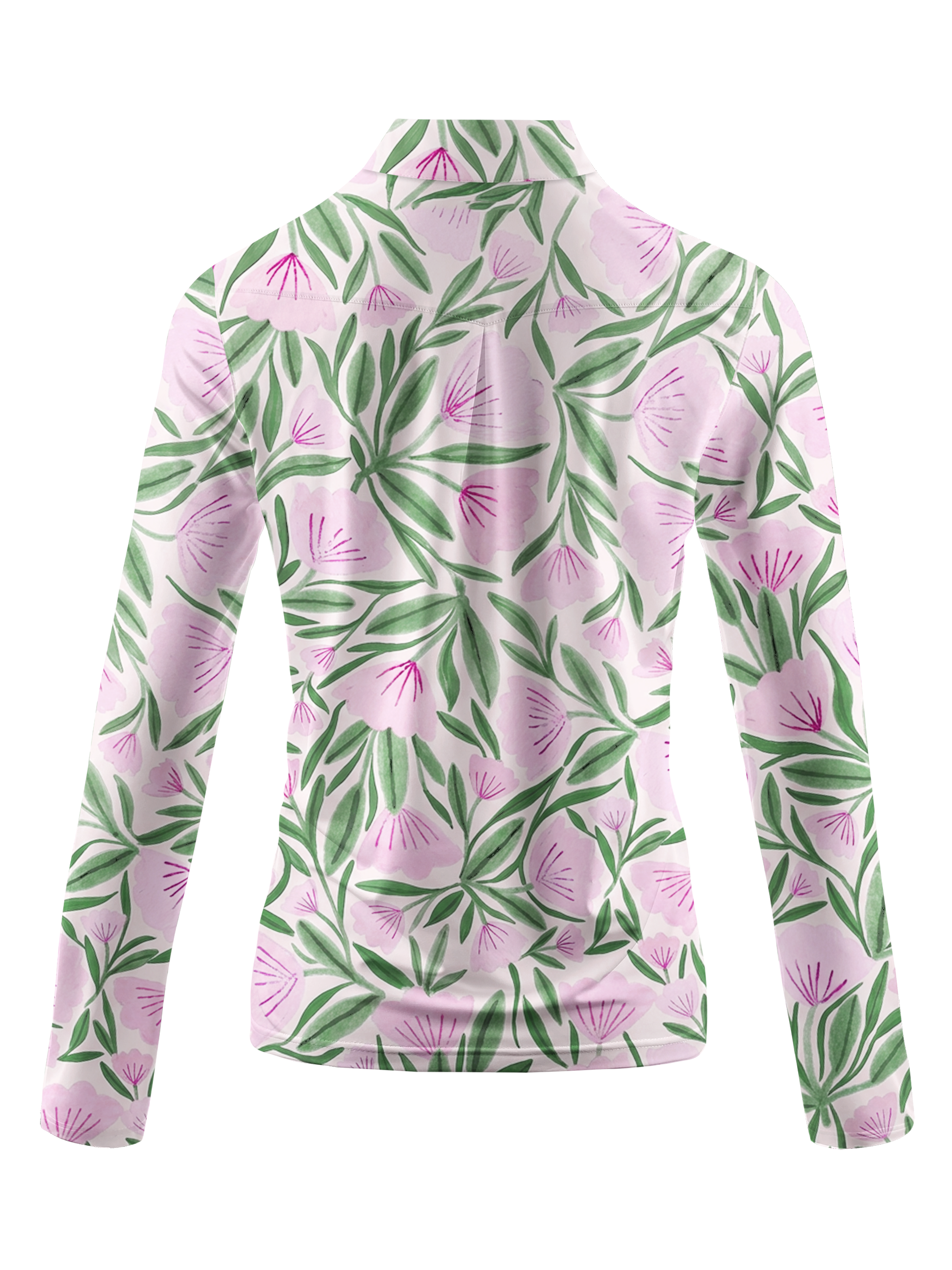 Cherryswing Women's Spring Bloom Watercolor Long Sleeve Golf Shirt