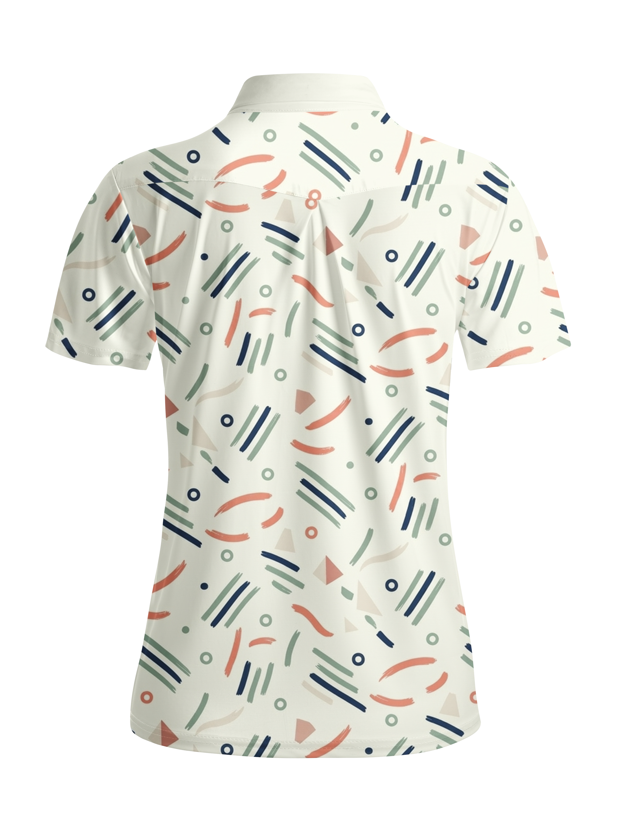 Cherryswing Women's Abstract Brushstroke Short Sleeve Golf Shirt
