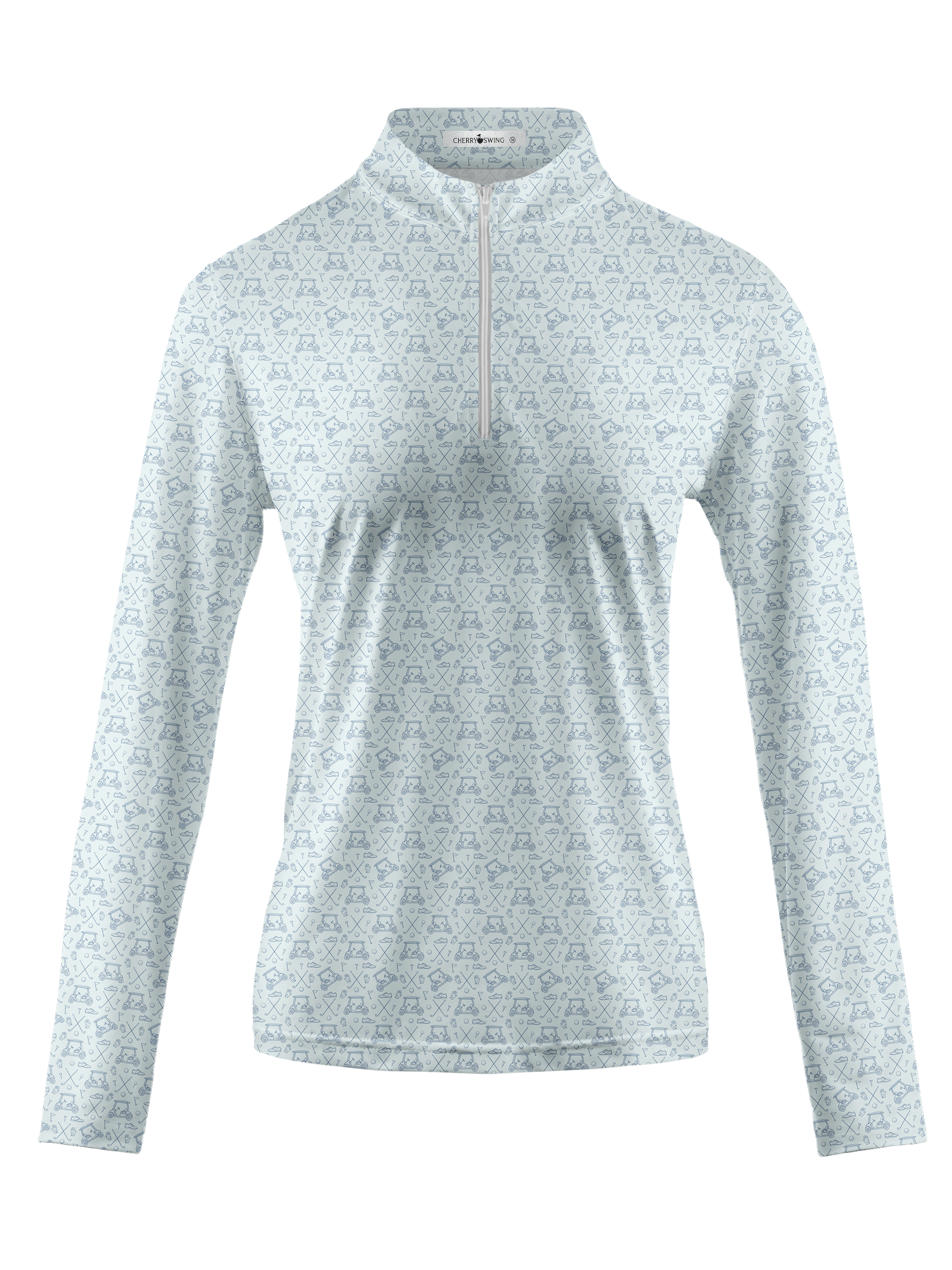 Cherryswing Women's Vintage Golf Icons Long Sleeve Golf Shirt