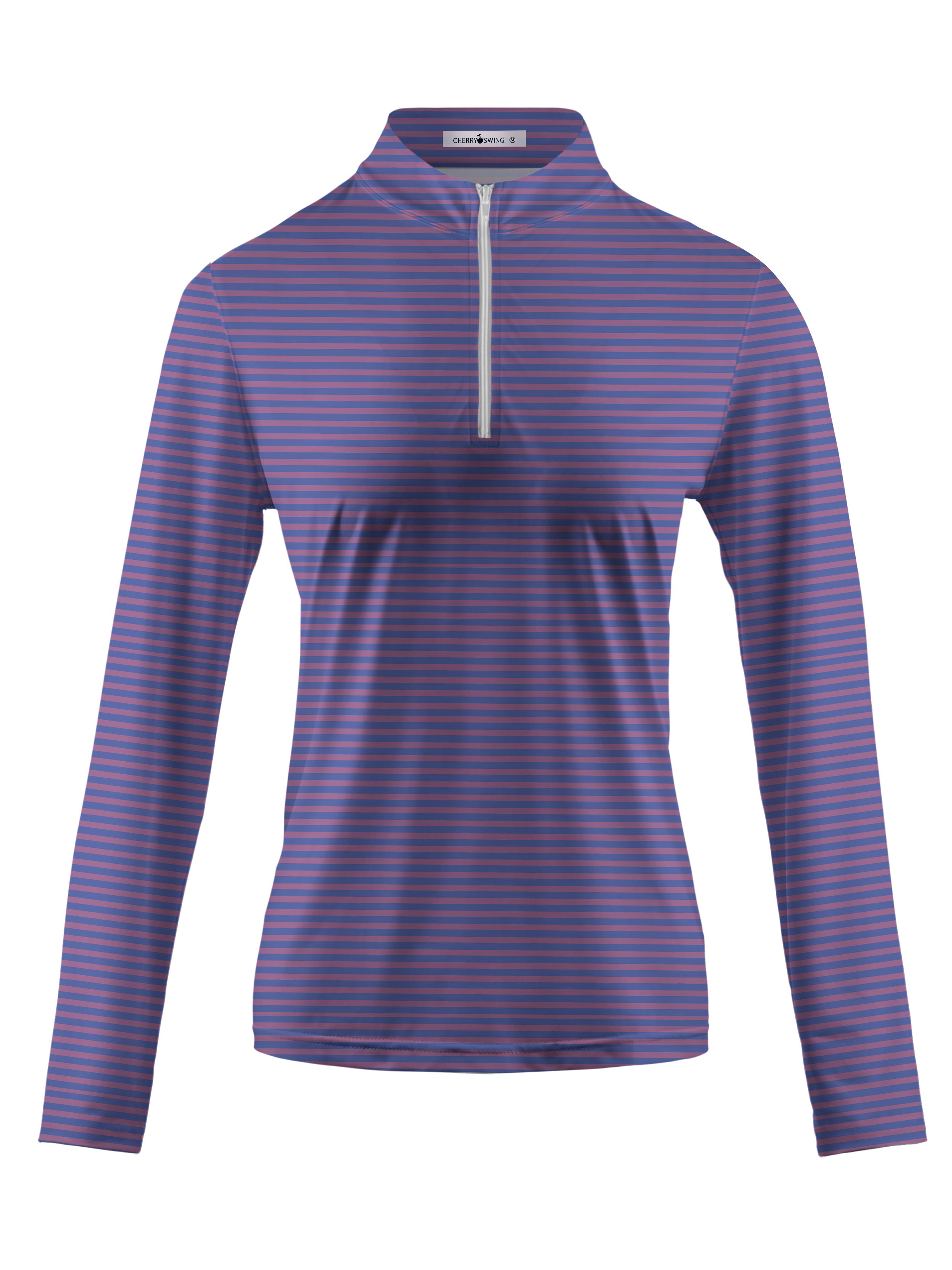 Cherryswing Women's Gradient Color FlowersLong Sleeve Golf Polo