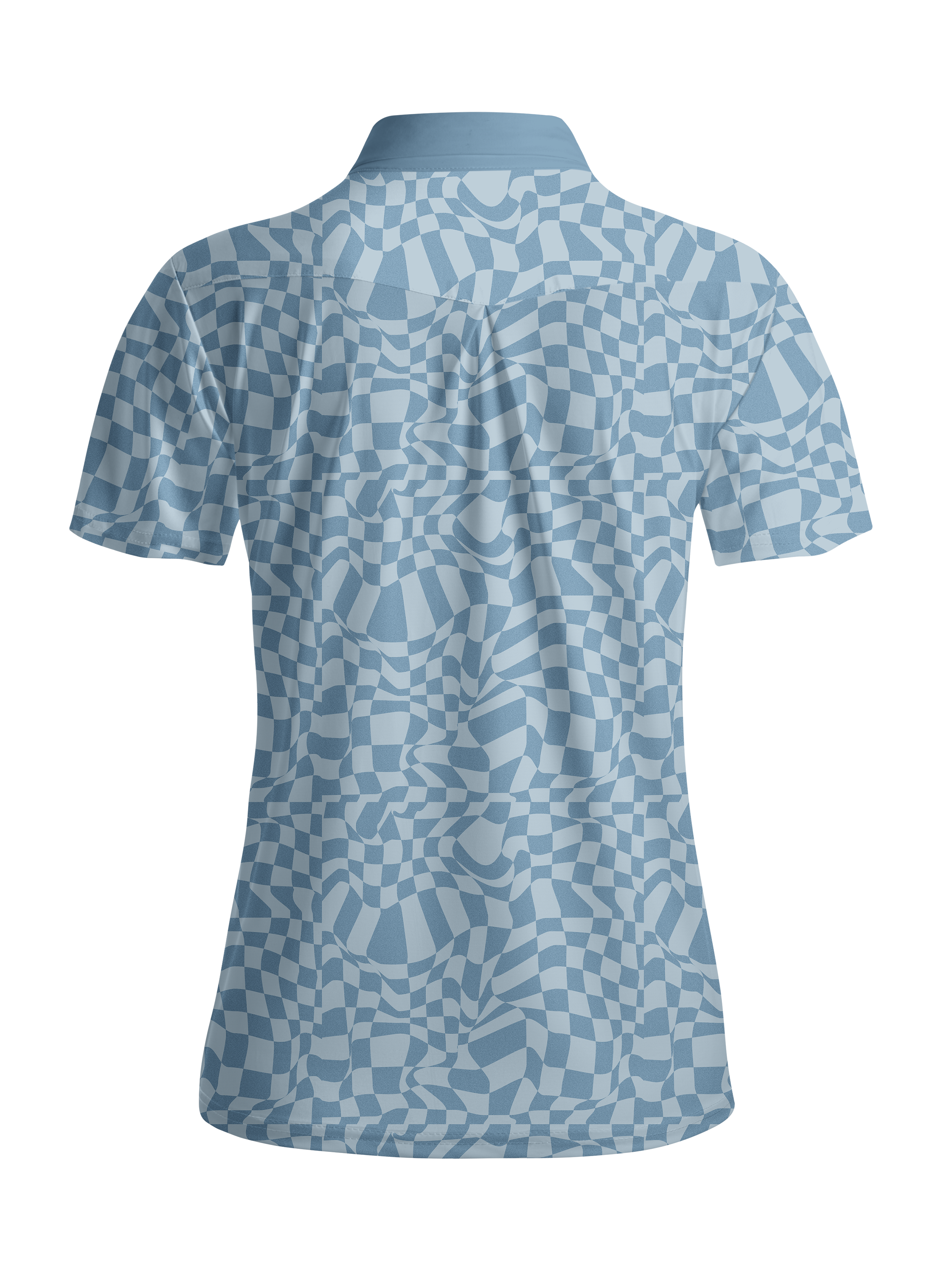 Cherryswing Women's Distorted Plaid Short Sleeve Golf Shirt