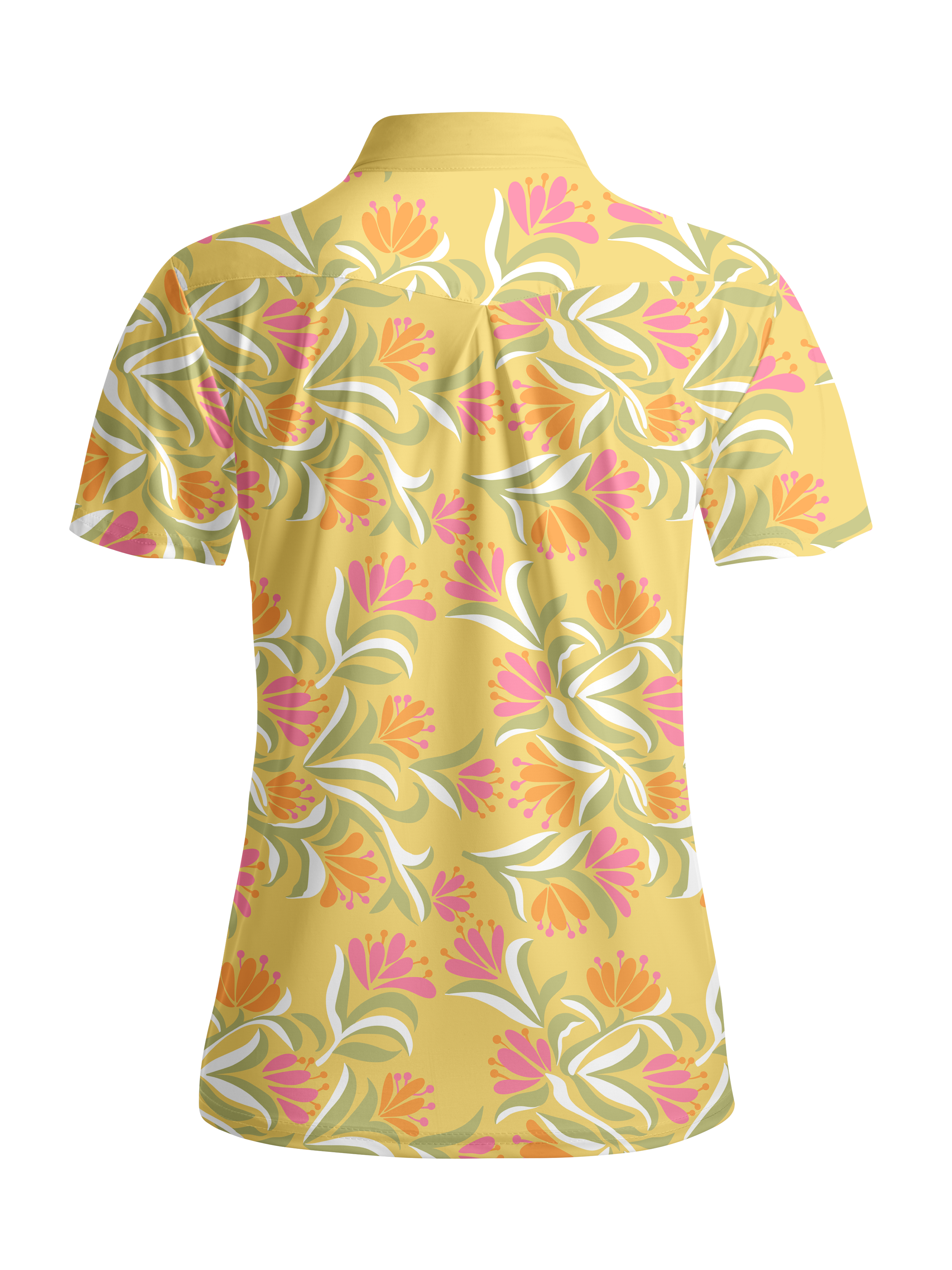 Cherryswing Women's  Tropical Bloom Short Sleeve Golf Shirt