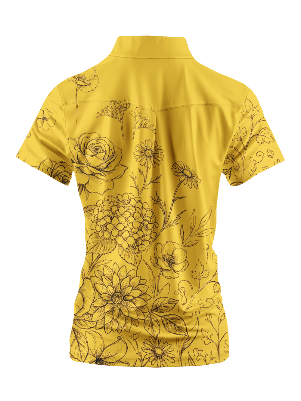 Cherryswing Women's Floral Sketch Short Sleeve Golf Shirt