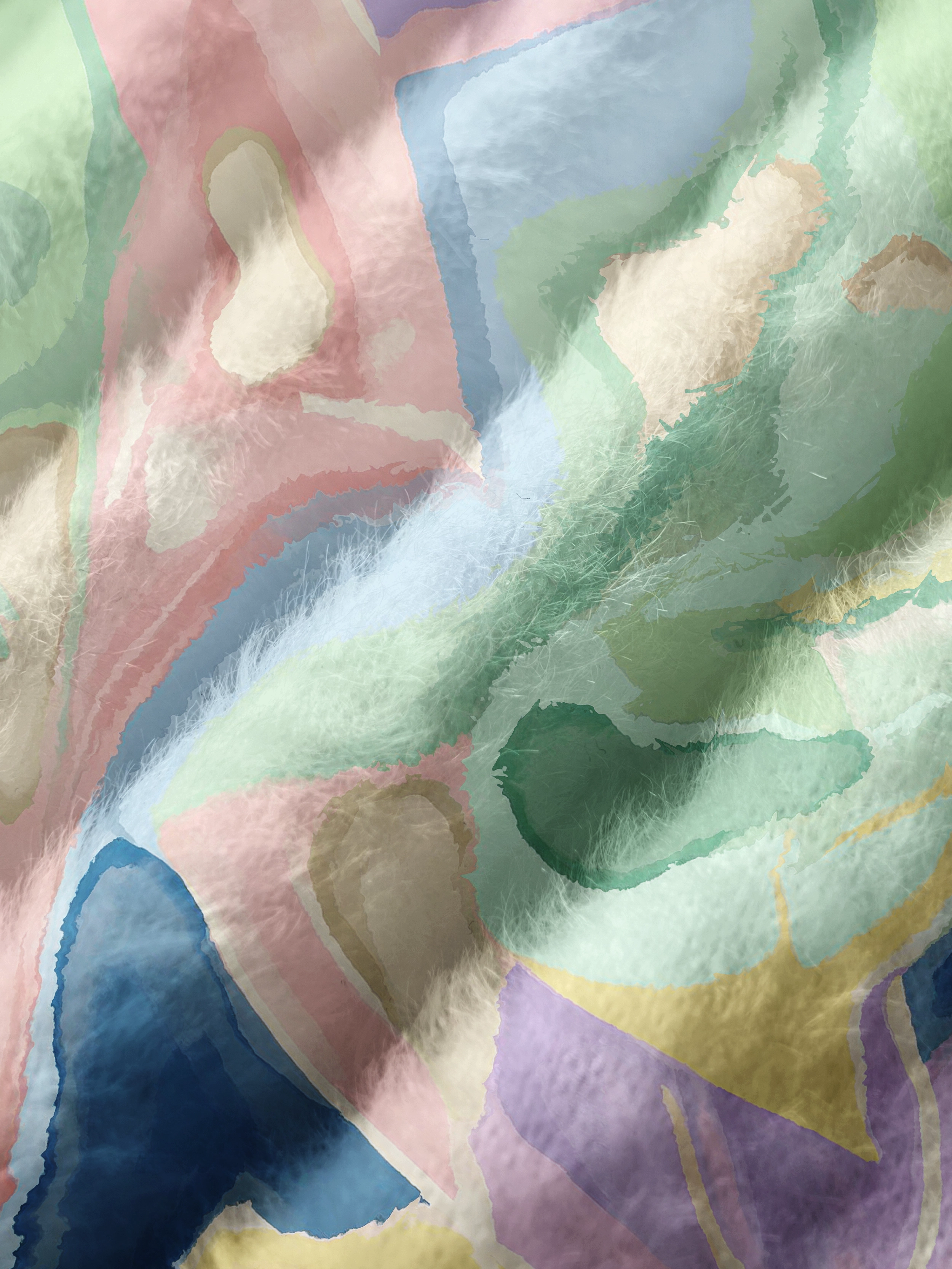 Cherryswing Women's Pastel Watercolor Fuzzy Knit Golf Sweater