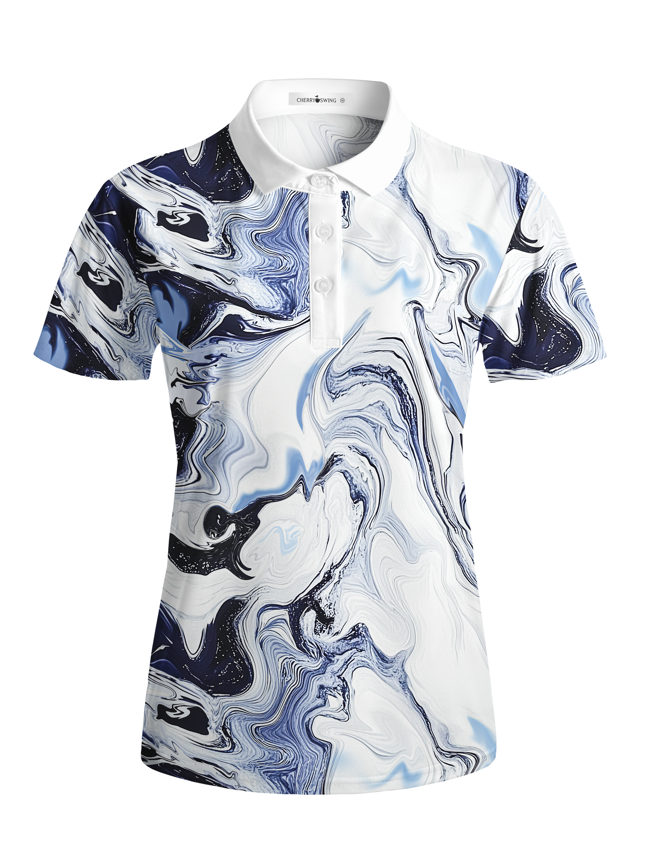 Cherryswing Women's Tropical Bloom Short Sleeve Golf Shirt