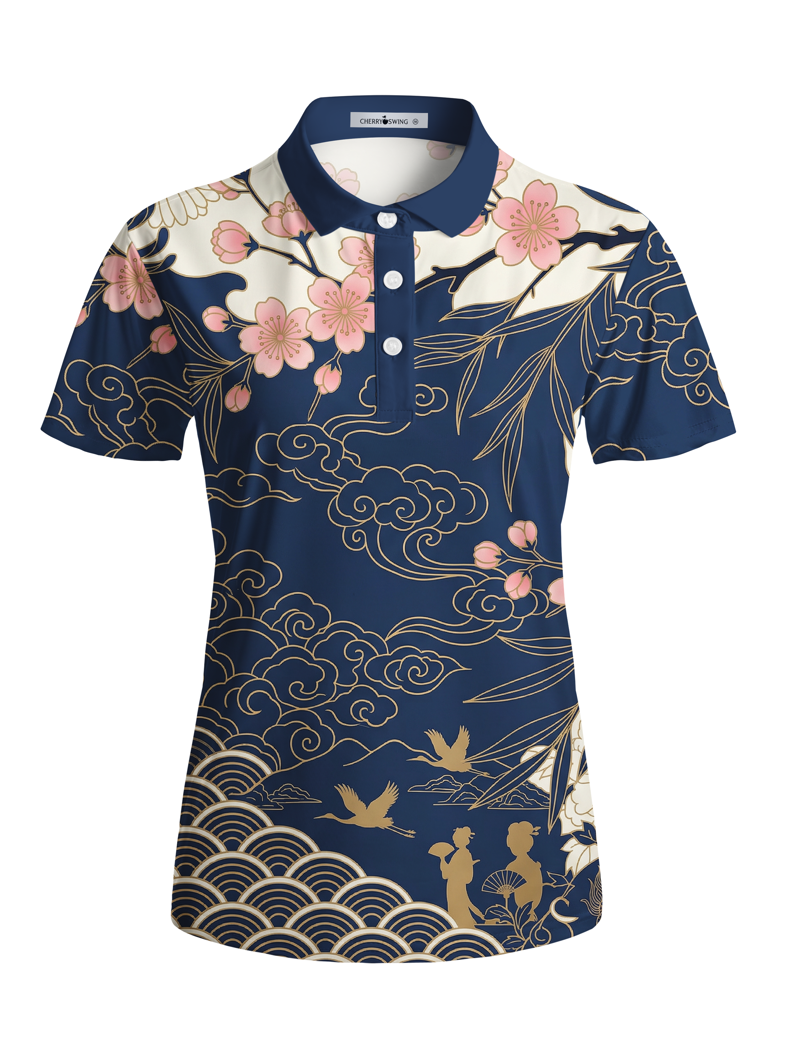 Cherryswing Women's Imperial Sakura Short Sleeve Golf Shirt