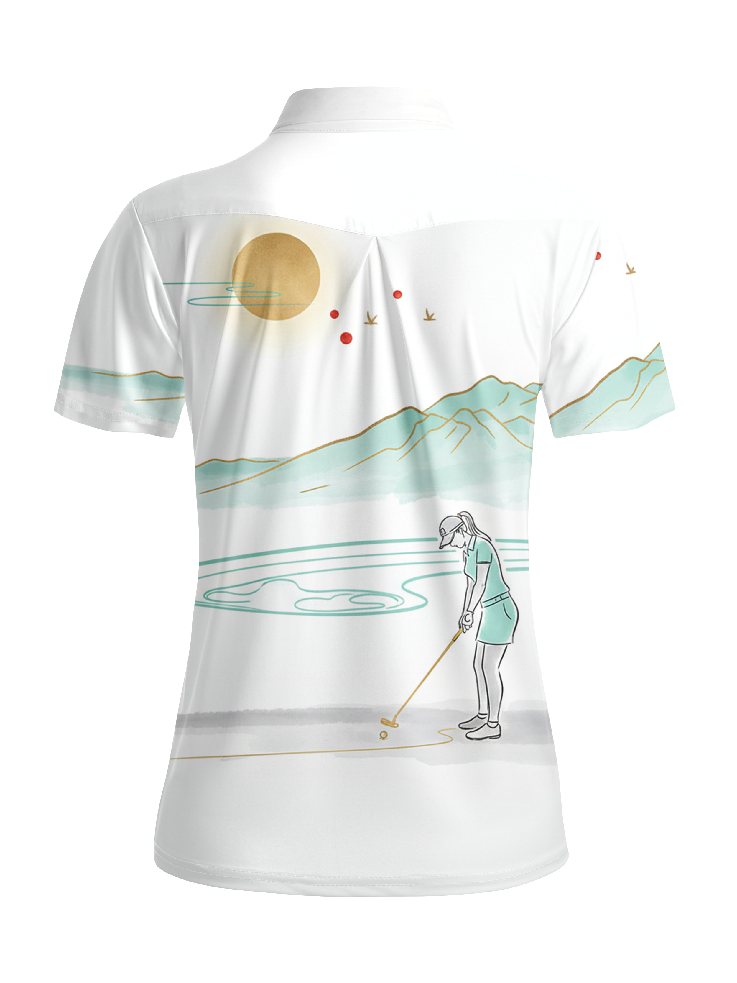 Cherryswing Women's Sunset Putt Short Sleeve Golf Shirt