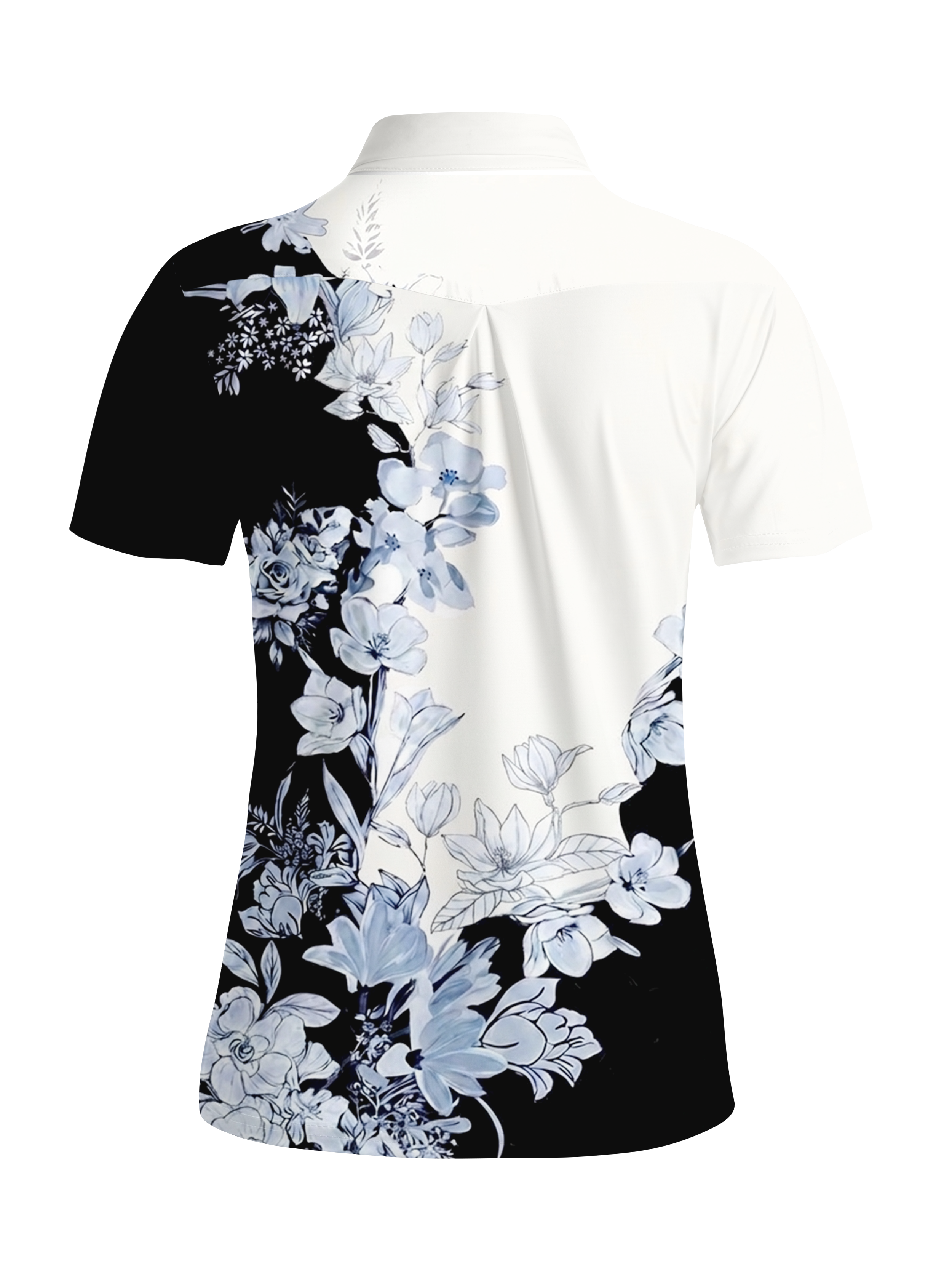 Cherryswing Women's Ink Blossom Short Sleeve Golf Shirt