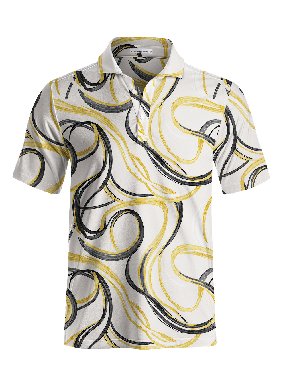 Cherryswing Gold Swirl Line Men's Polo Shirt