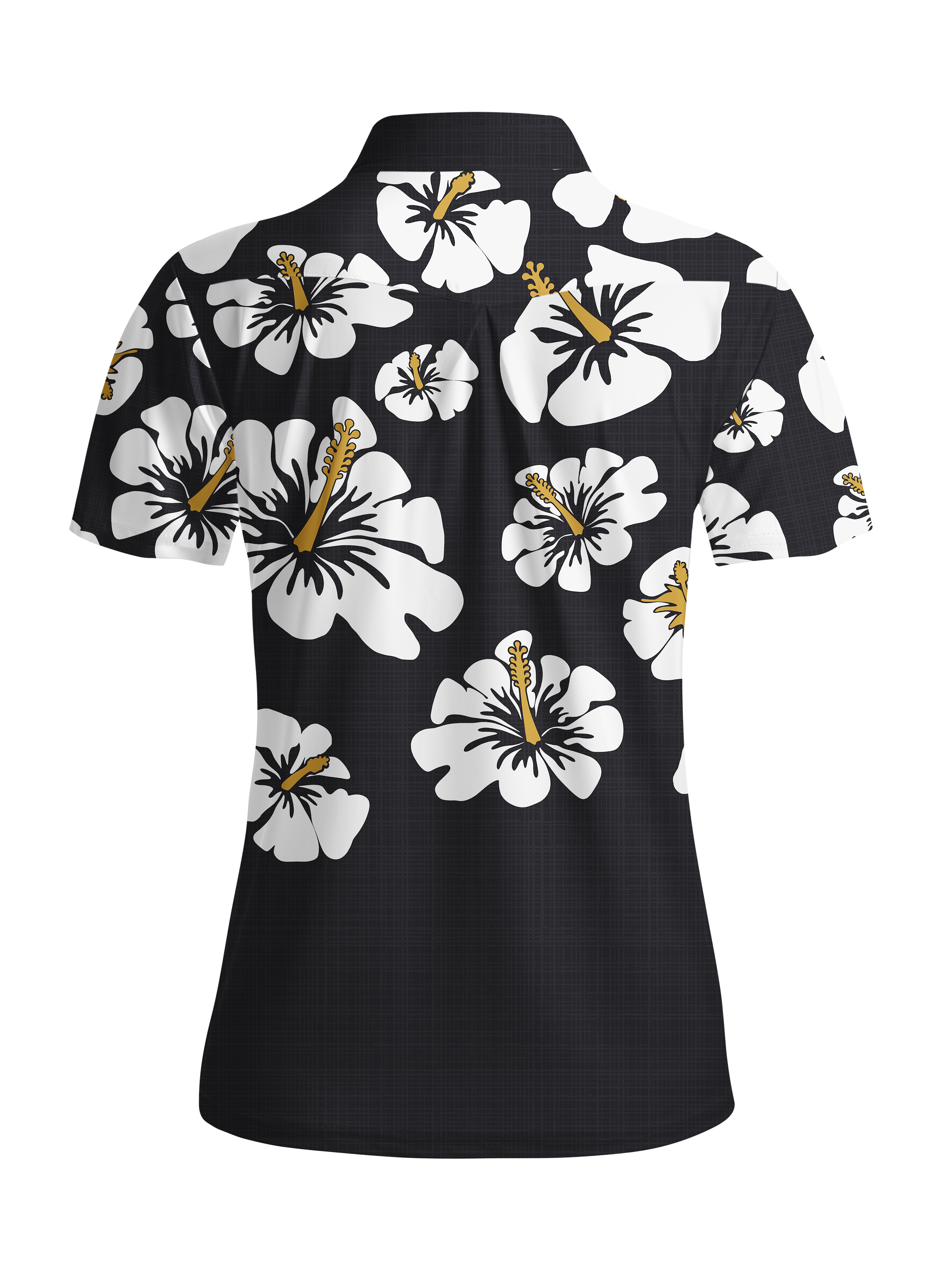 Cherryswing Women's Midnight Hibiscus Short Sleeve Golf Shirt