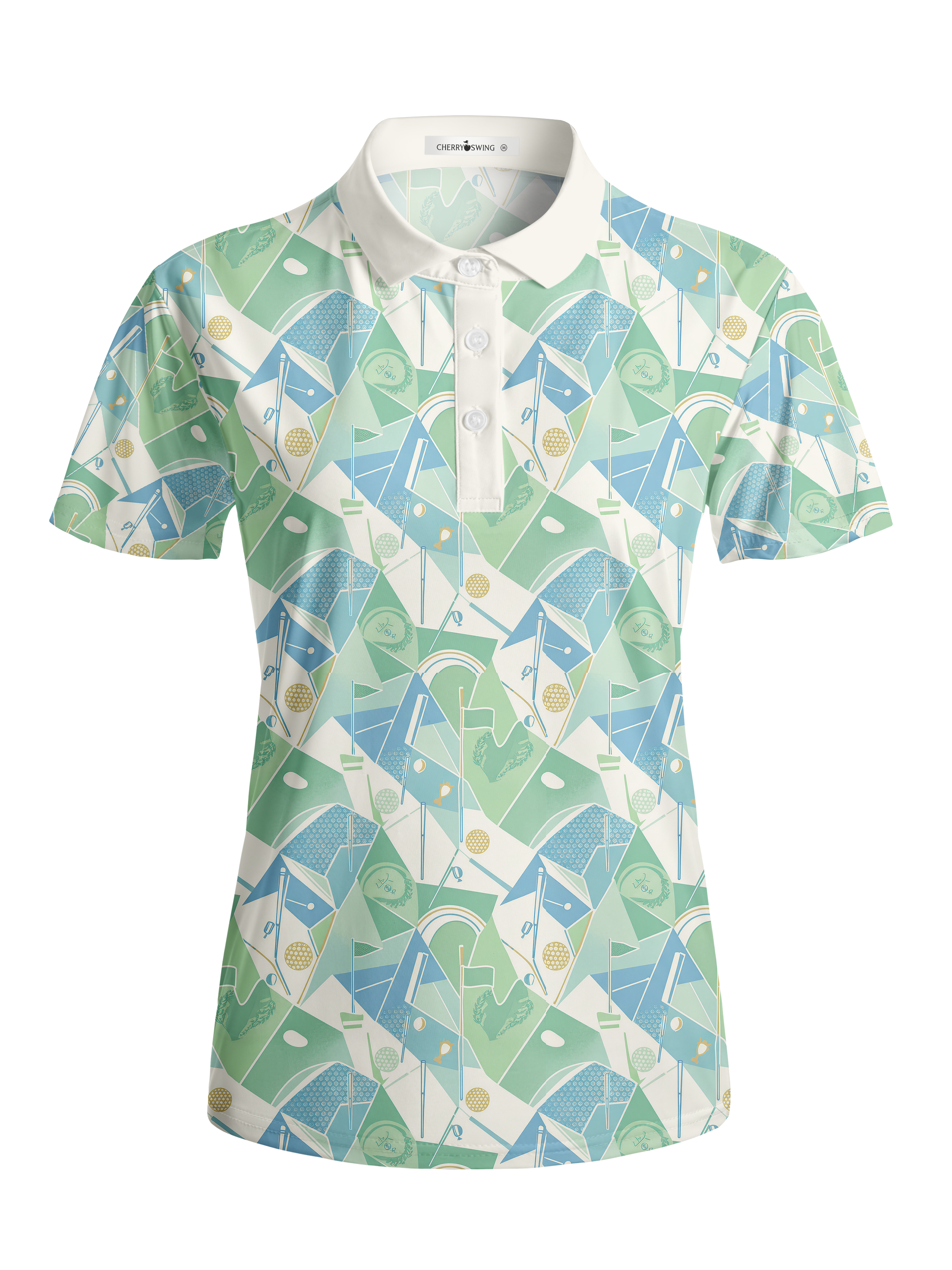 Cherryswing Women's Fairway Geo Short Sleeve Golf Shirt
